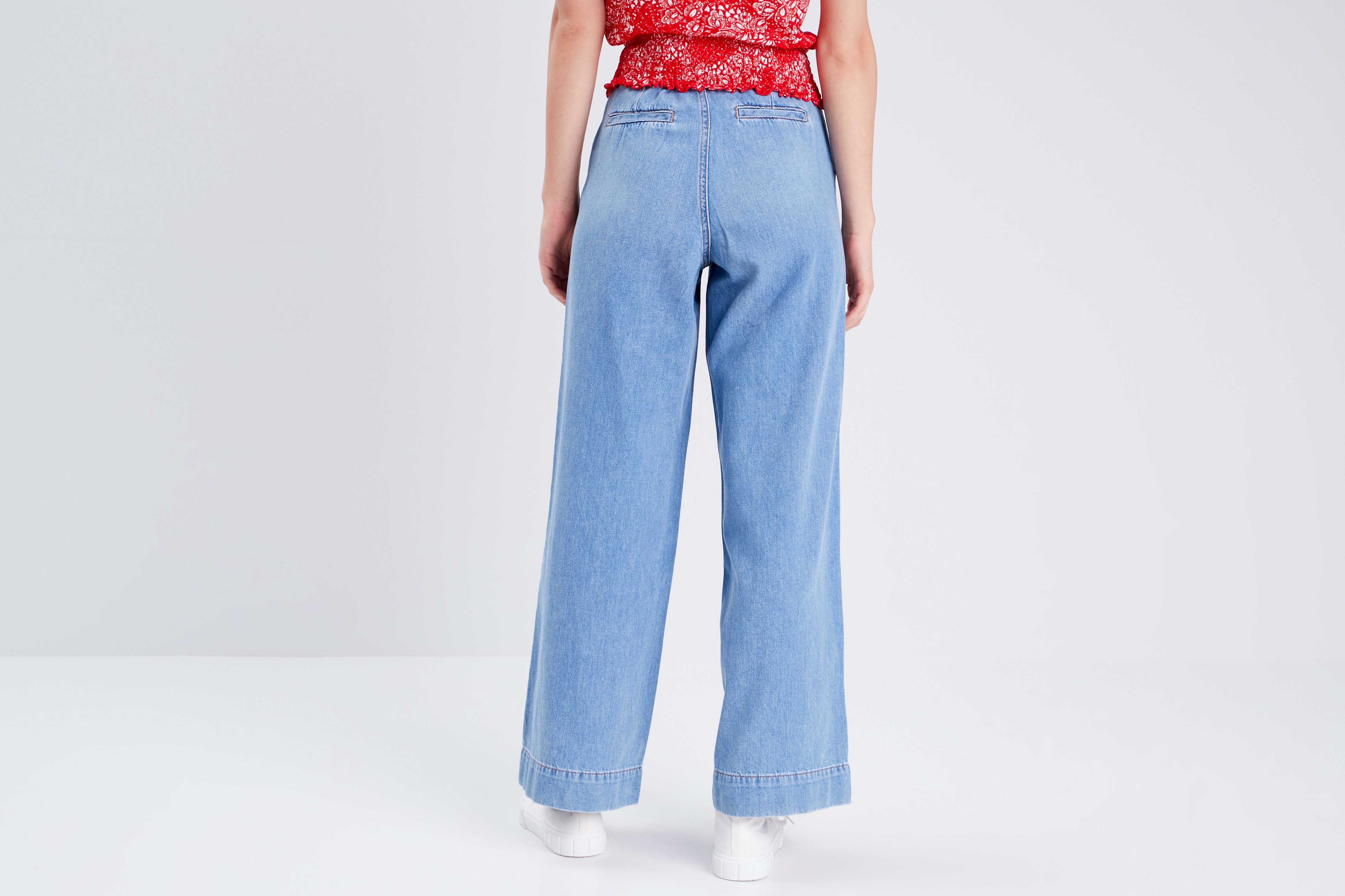 Jeans wide leg taille haute denim triple stone femme | Cache Cache