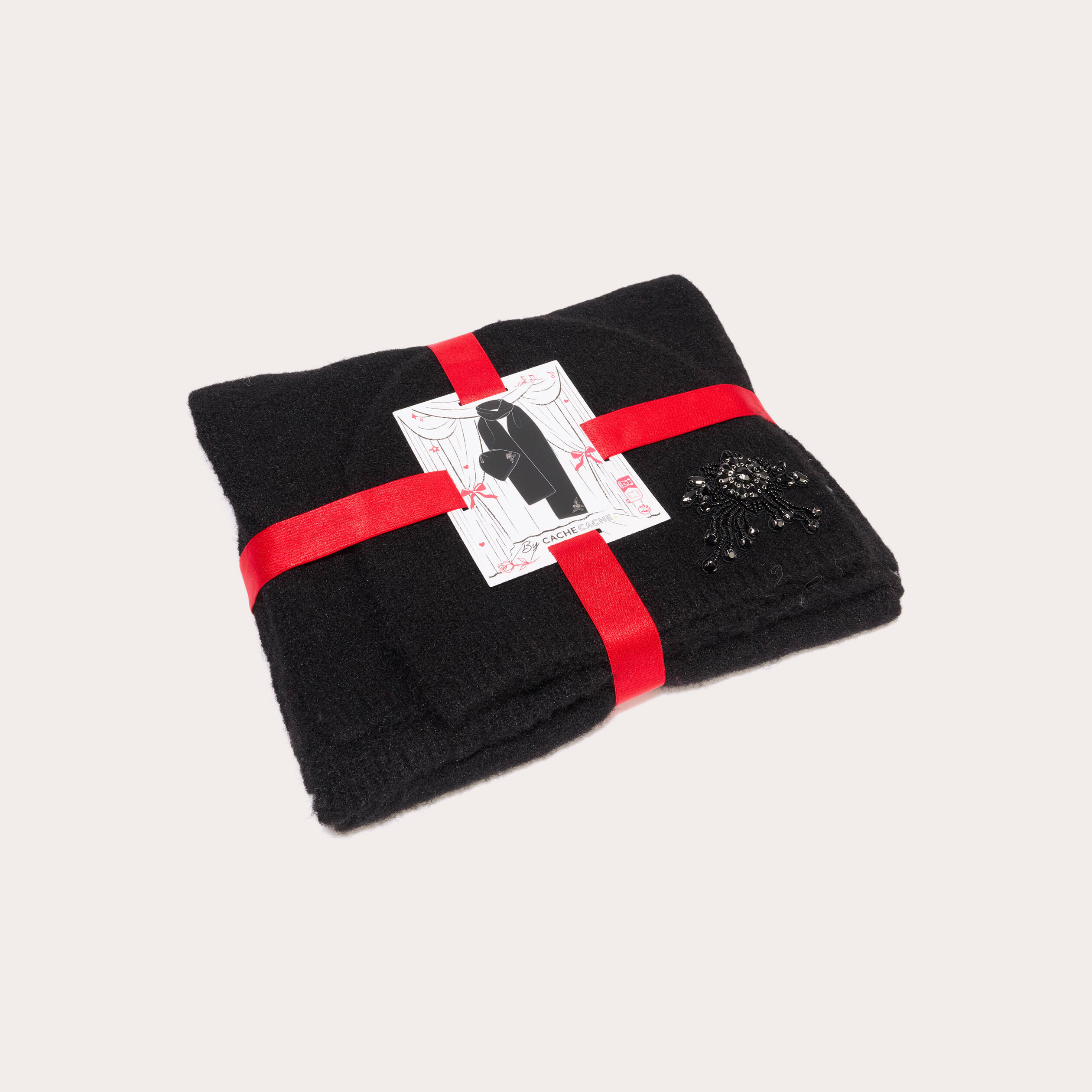 Ensemble bonnet et &eacute;charpe pr&ecirc;t &agrave; offrir noir femme