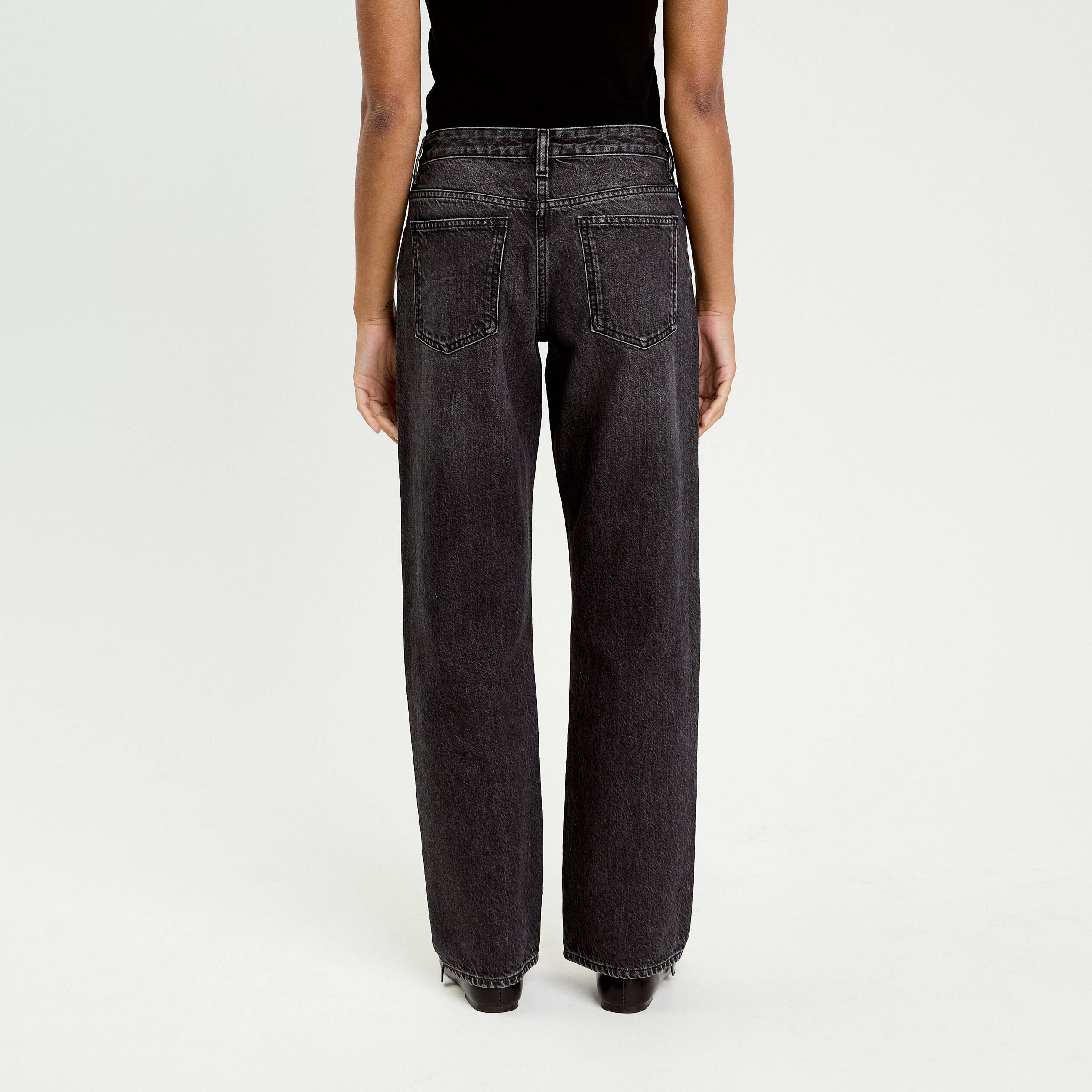 Jeans droit 5 poches denim snow noir femme