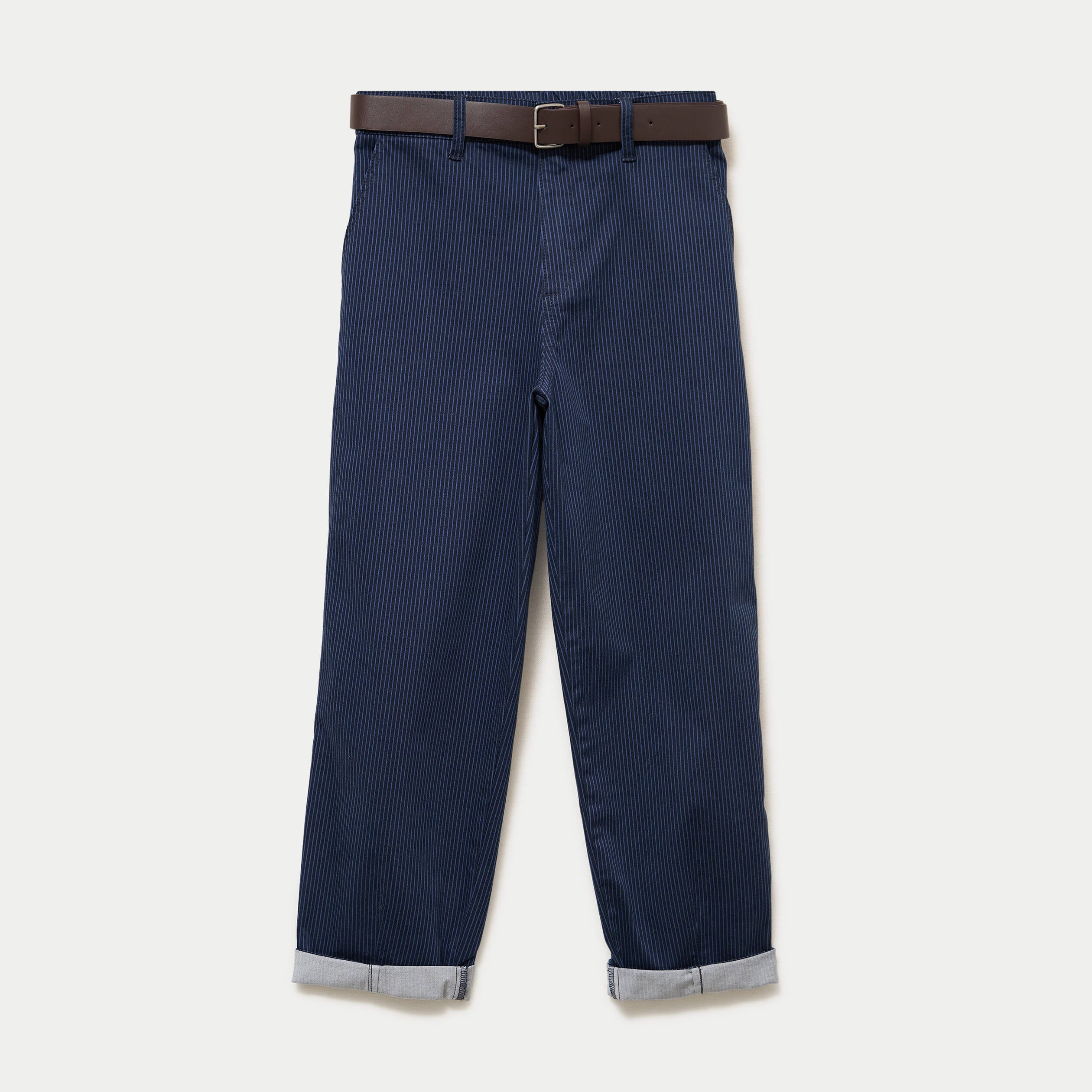 Pantalon chino 7/8&egrave;me taille &eacute;lastiqu&eacute;e bleu marine femme