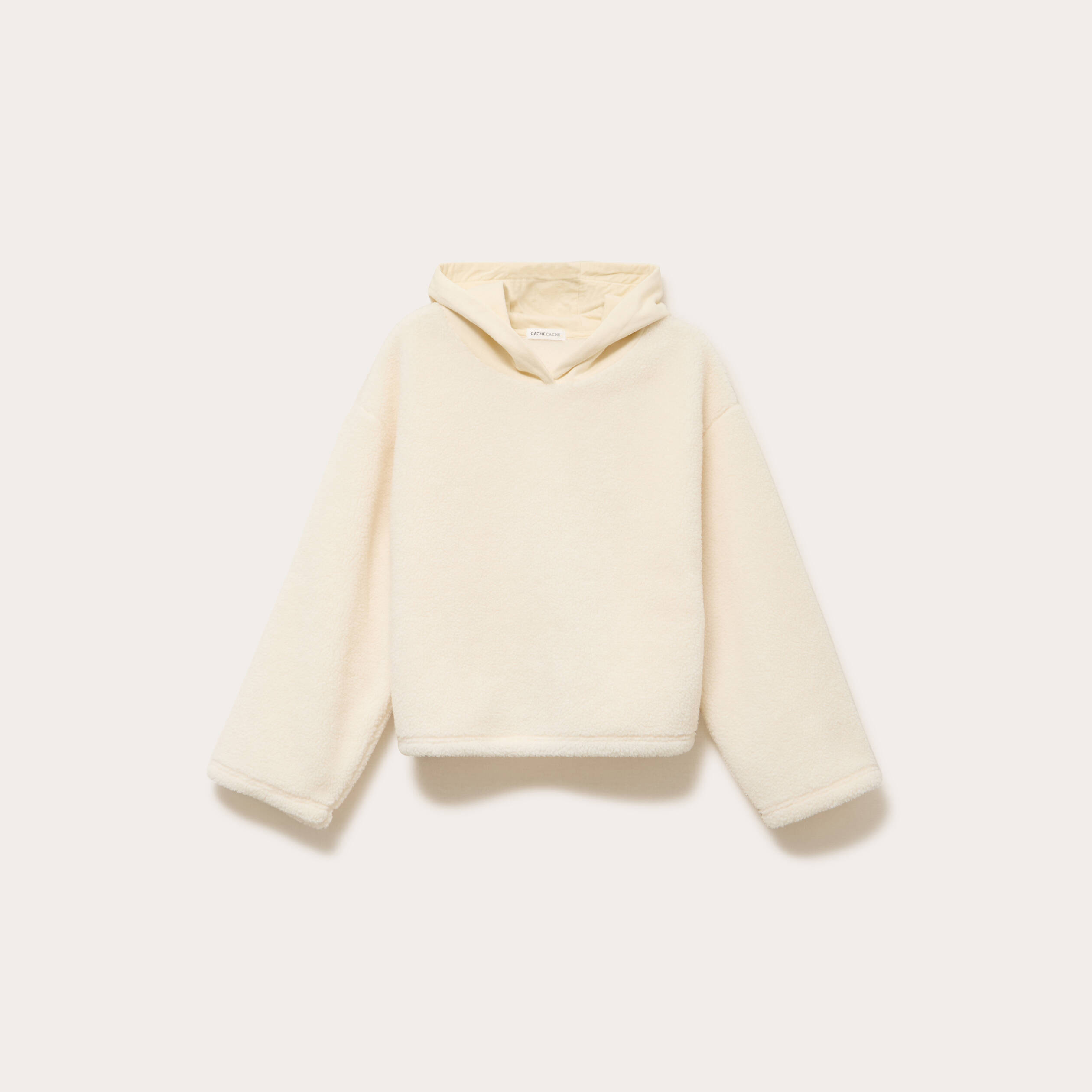 Sweat effet polaire ecru femme