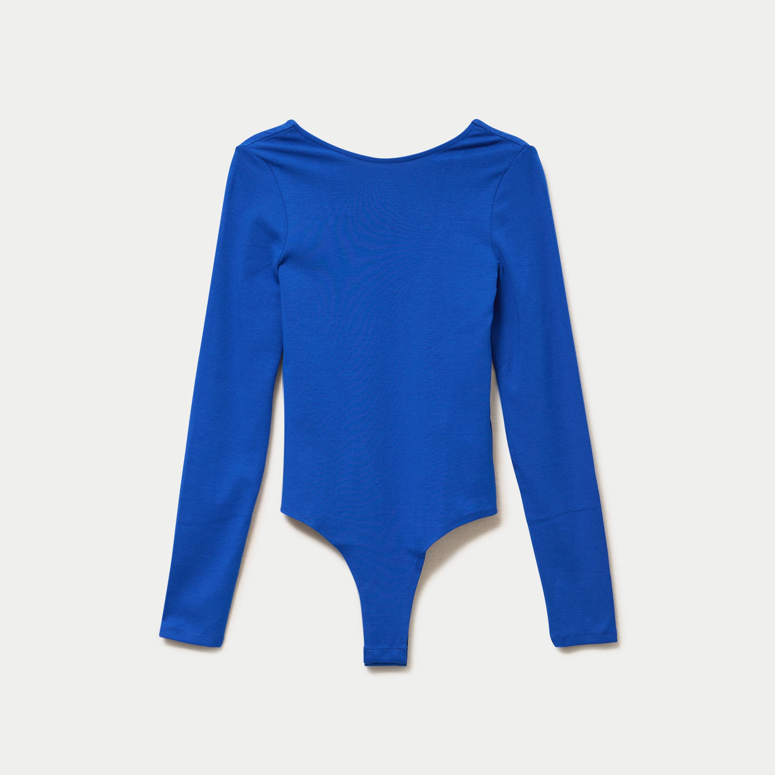 Body cintr&eacute; manches longues bateau bleu electrique femme