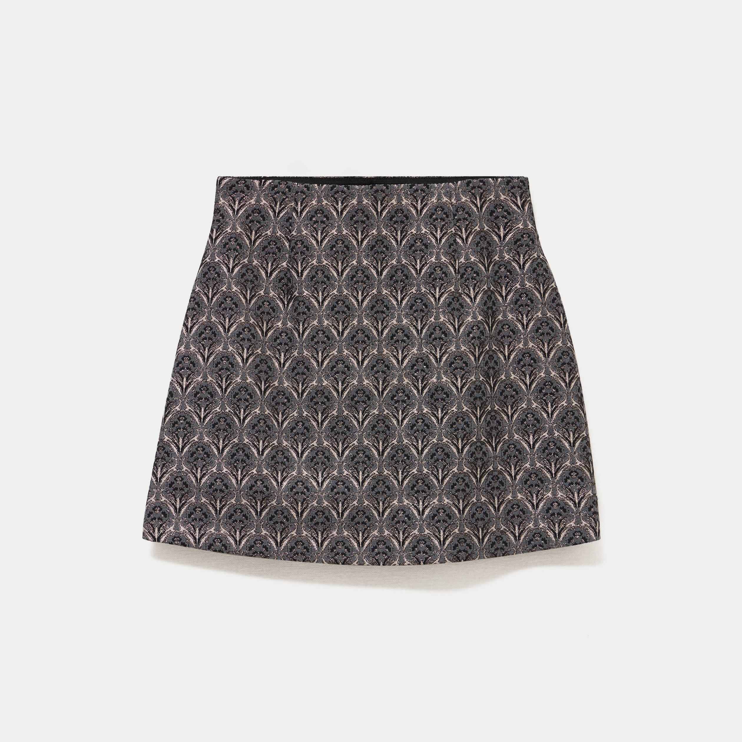 Jupe-short trap&egrave;ze courte stretch gris femme