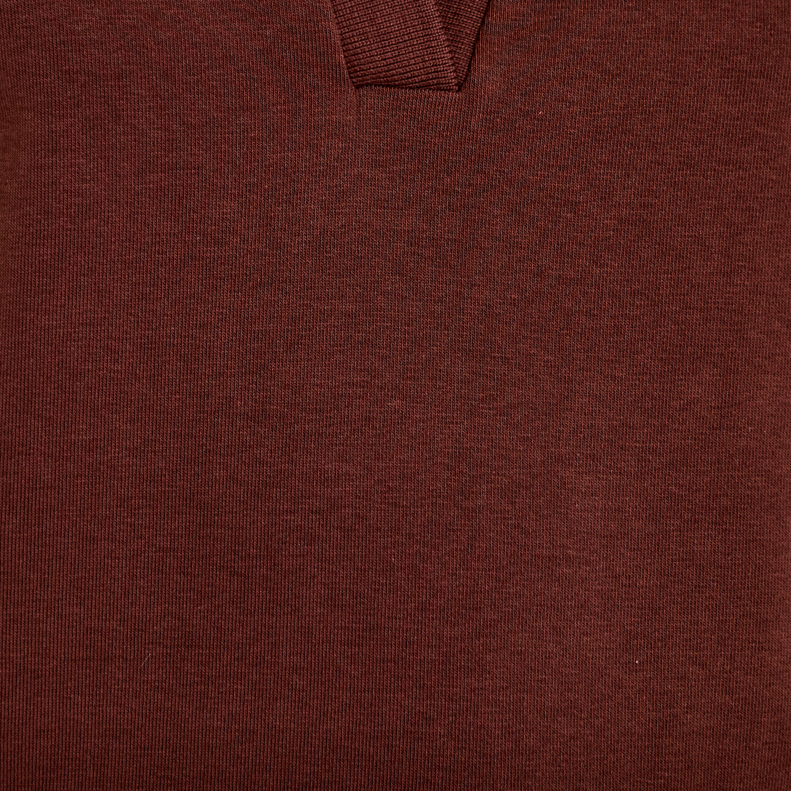 Sweat col chemise manches courtes marron femme