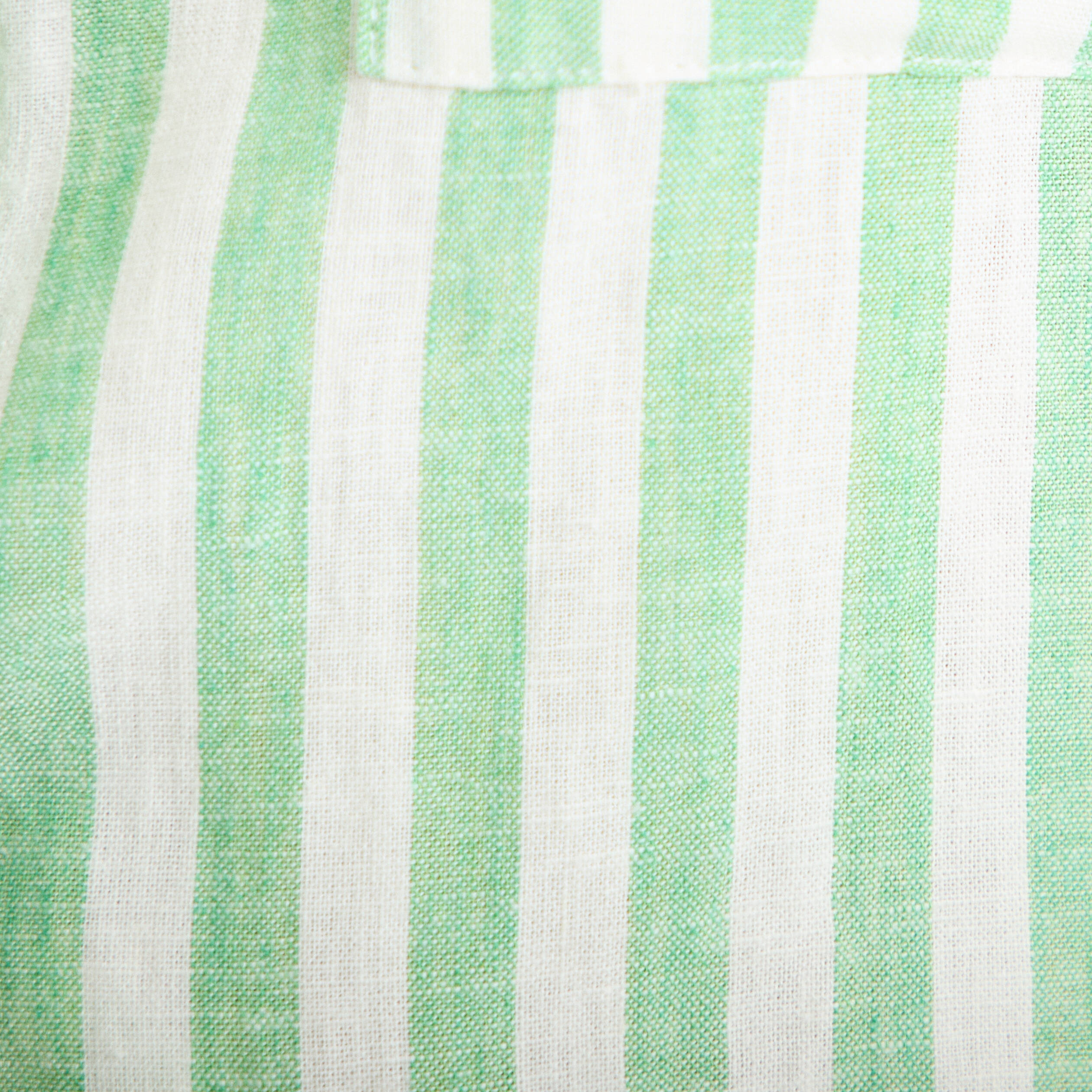 Chemise lin col V manches longues vert femme
