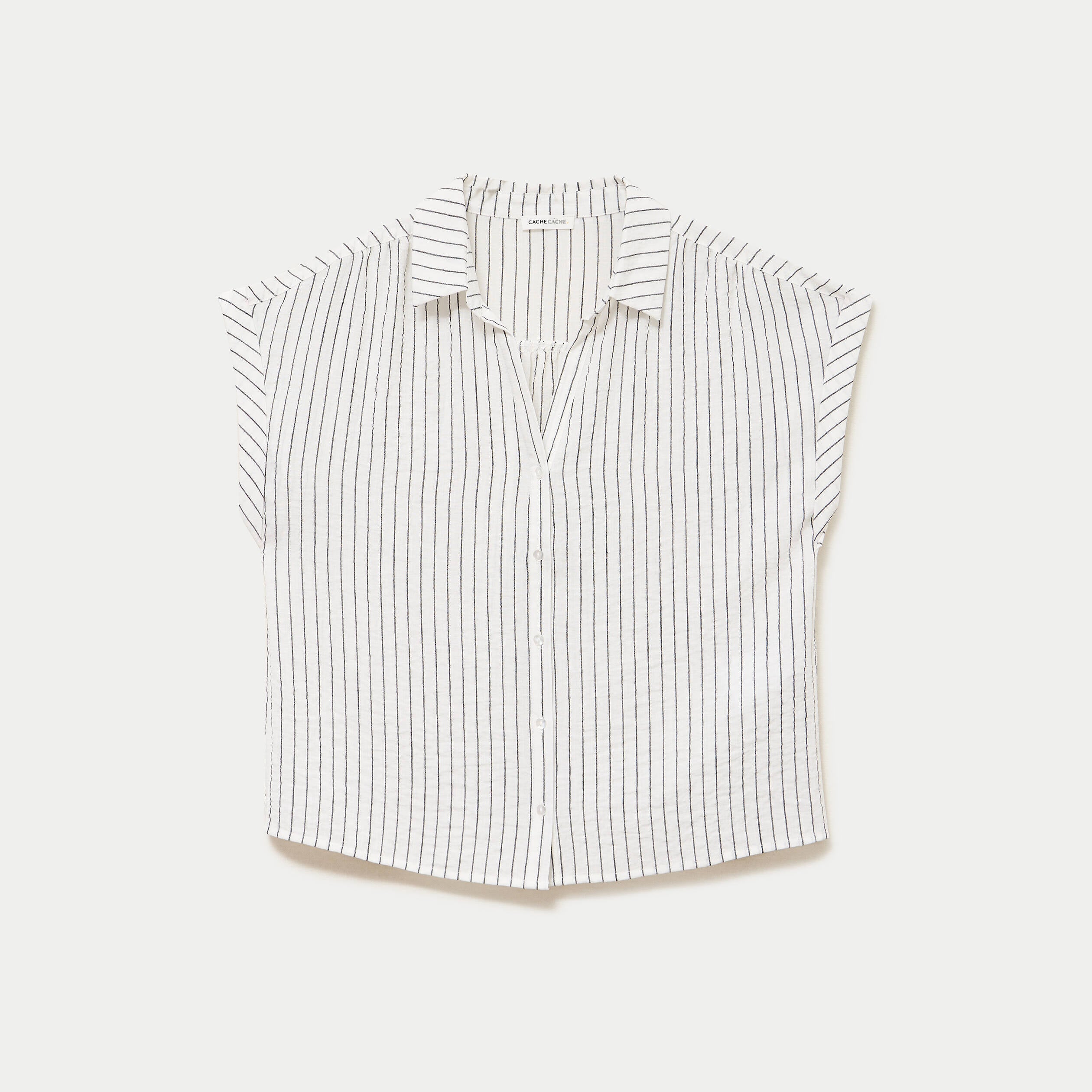 Blouse sans manches col v blanc femme