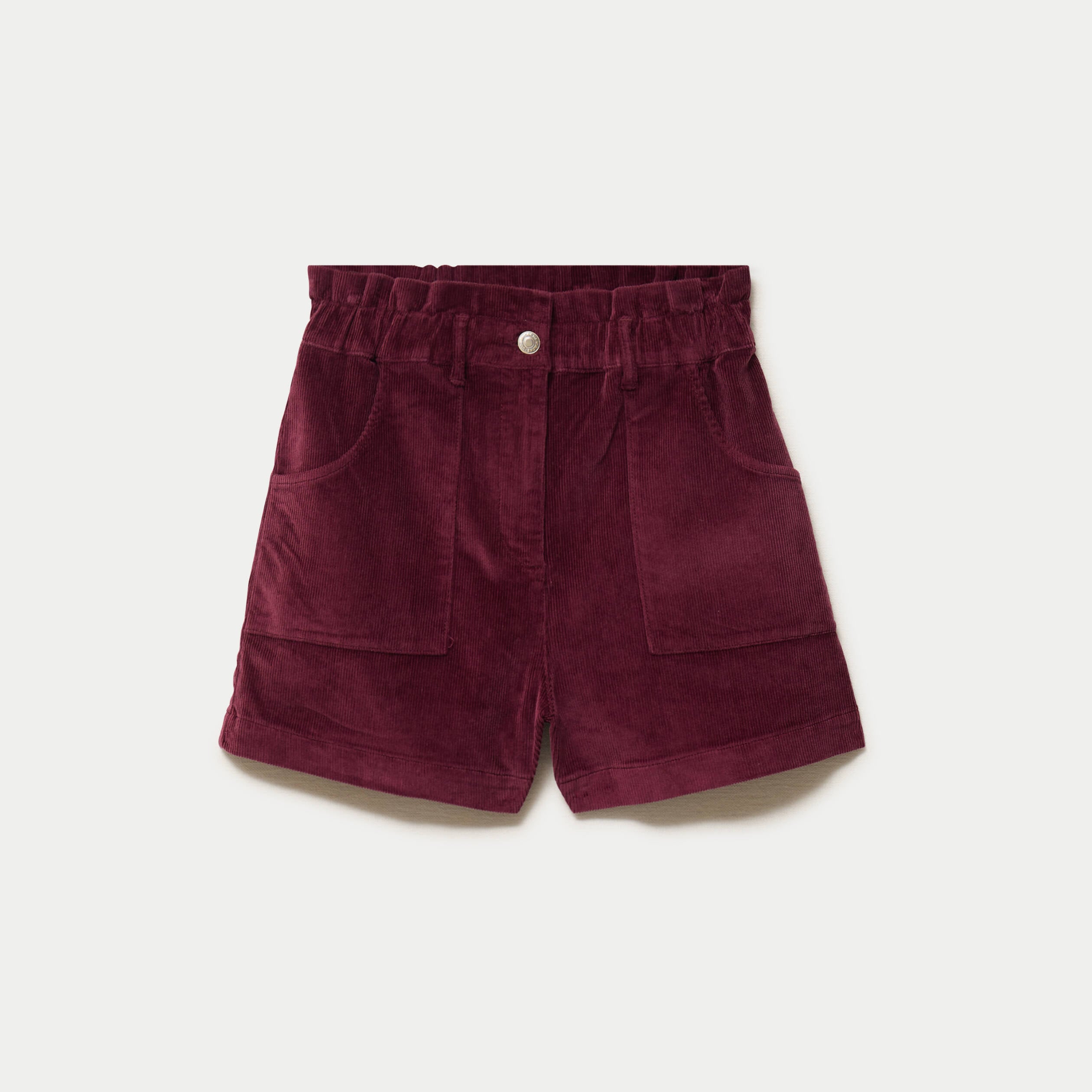 Short large en velours bordeaux femme