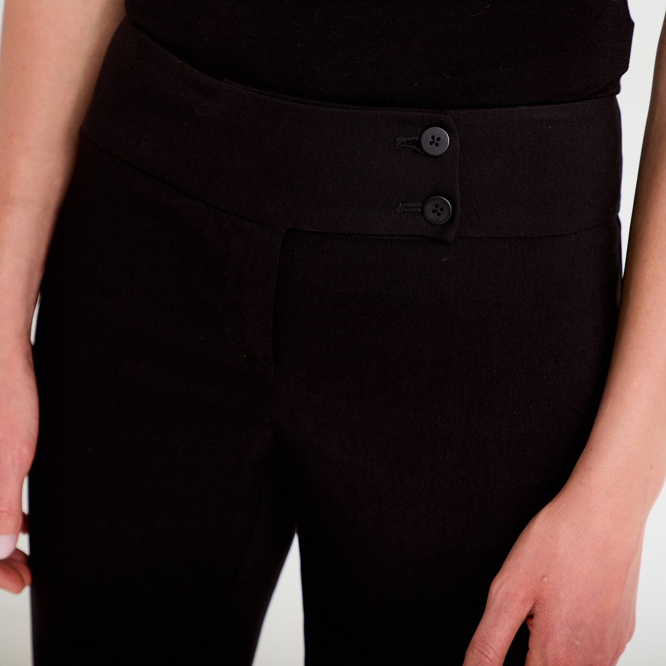 Pantalon bootcut taille basse noir femme