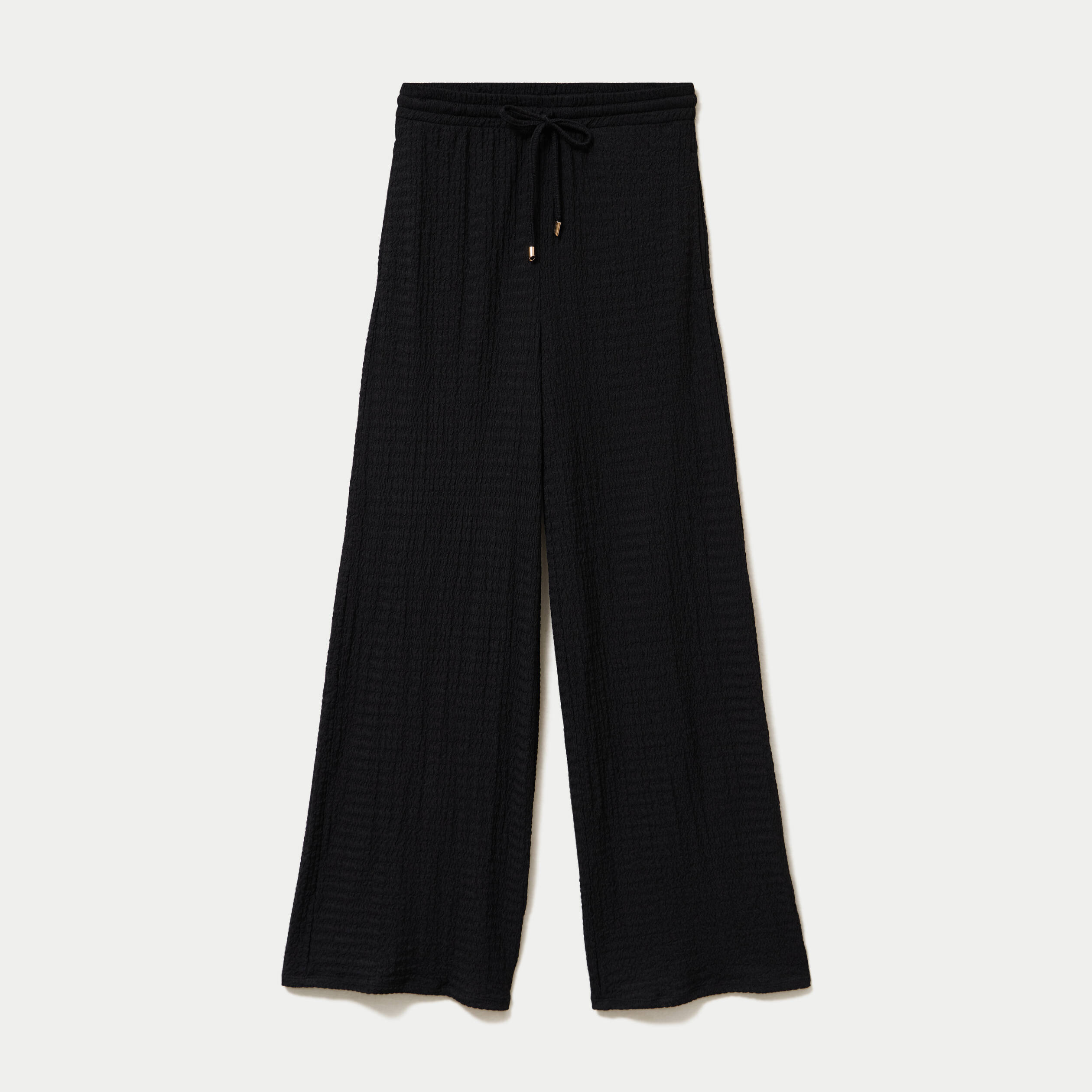 Pantalon large taille standard noir femme