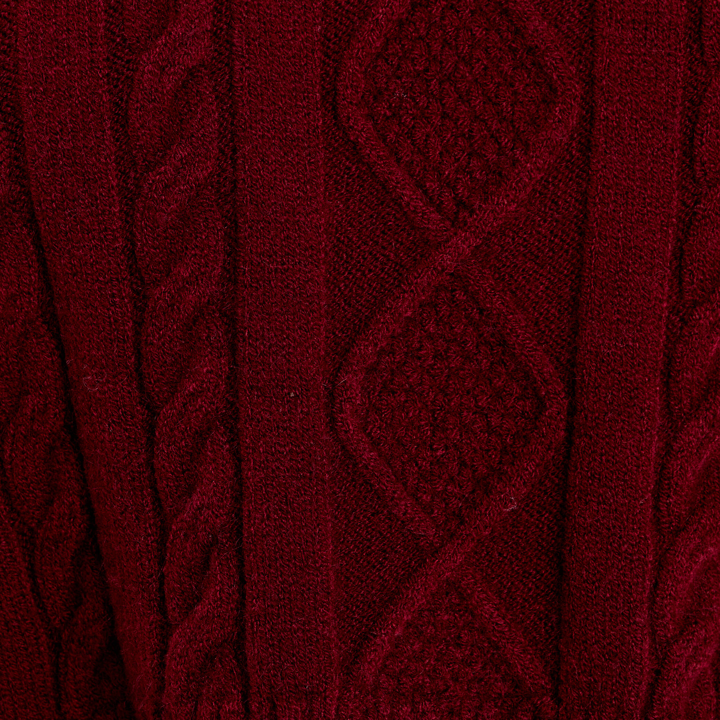 Pull avec torsades rouge fonc&eacute; femme