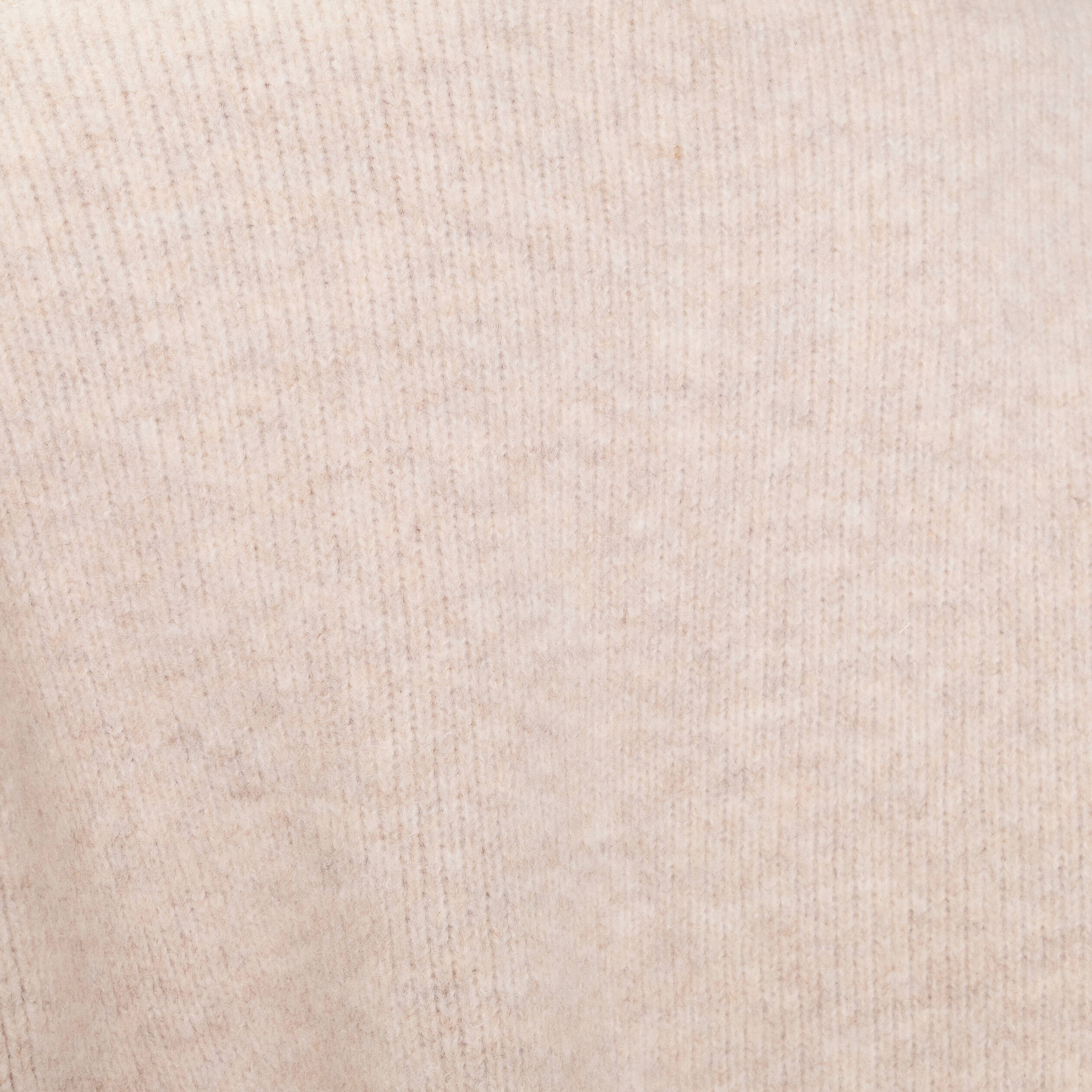 Gilet bouclette col rond manches longues beige femme