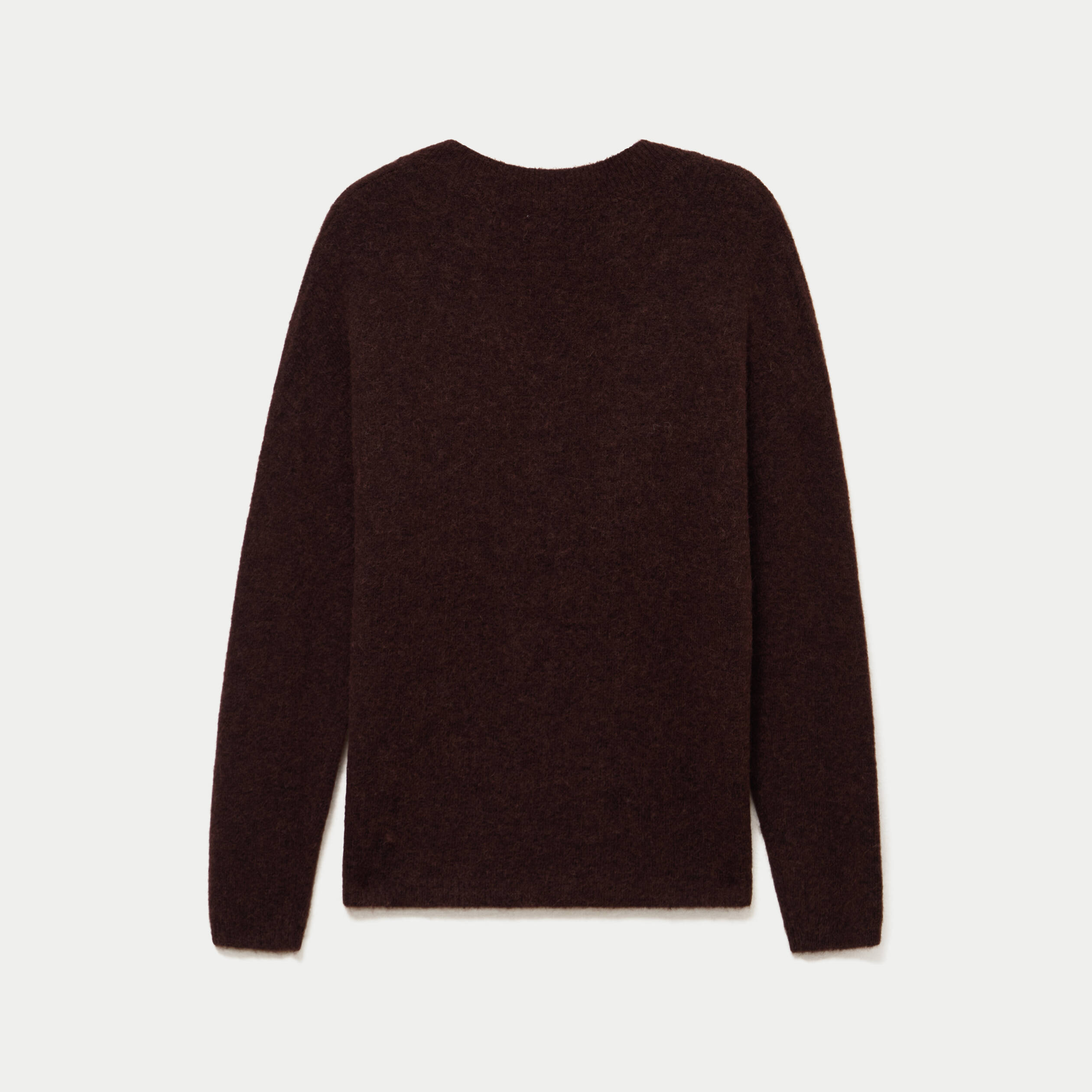 Pull col v manches longues marron fonc&eacute; femme