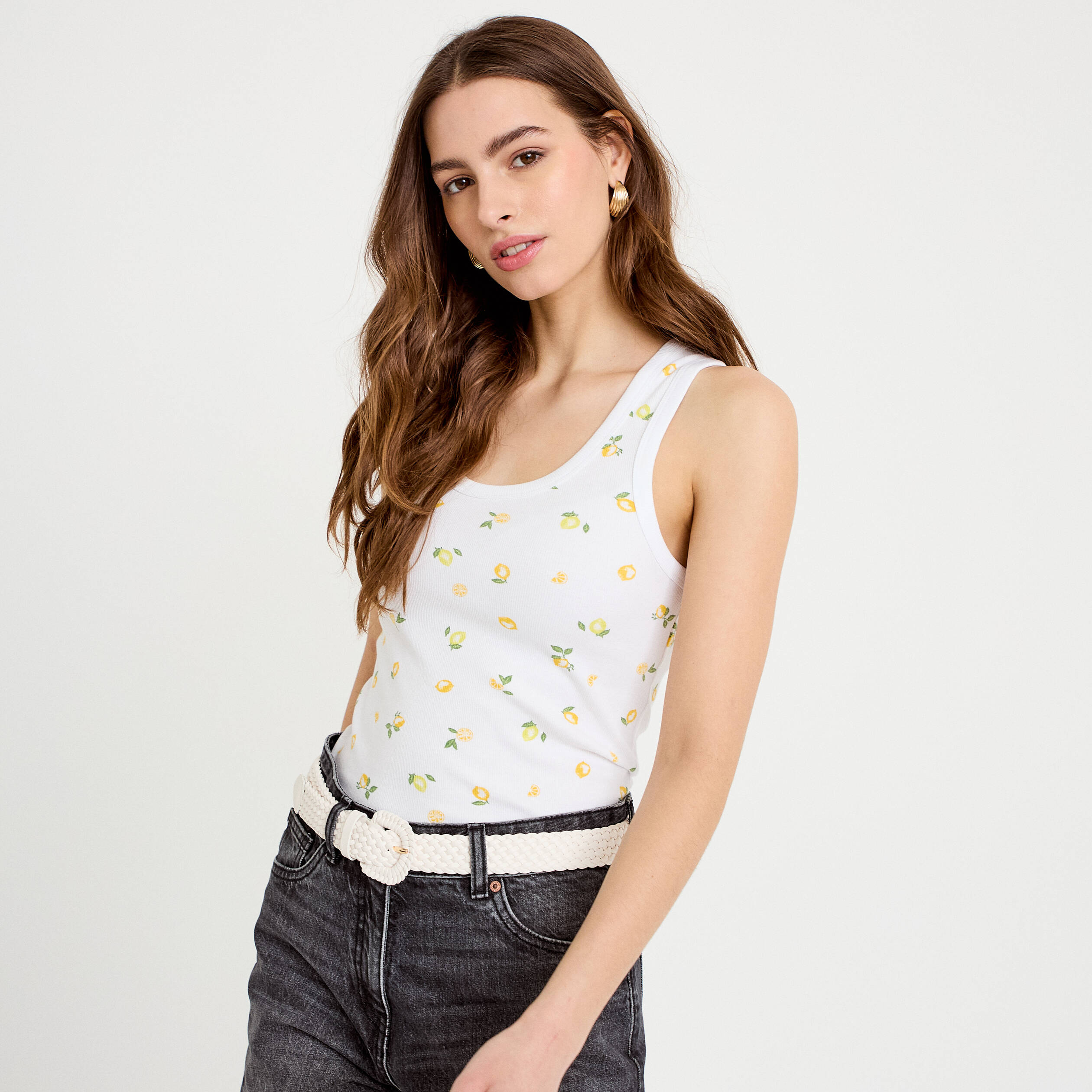 D&eacute;bardeur c&ocirc;tel&eacute; blanc femme