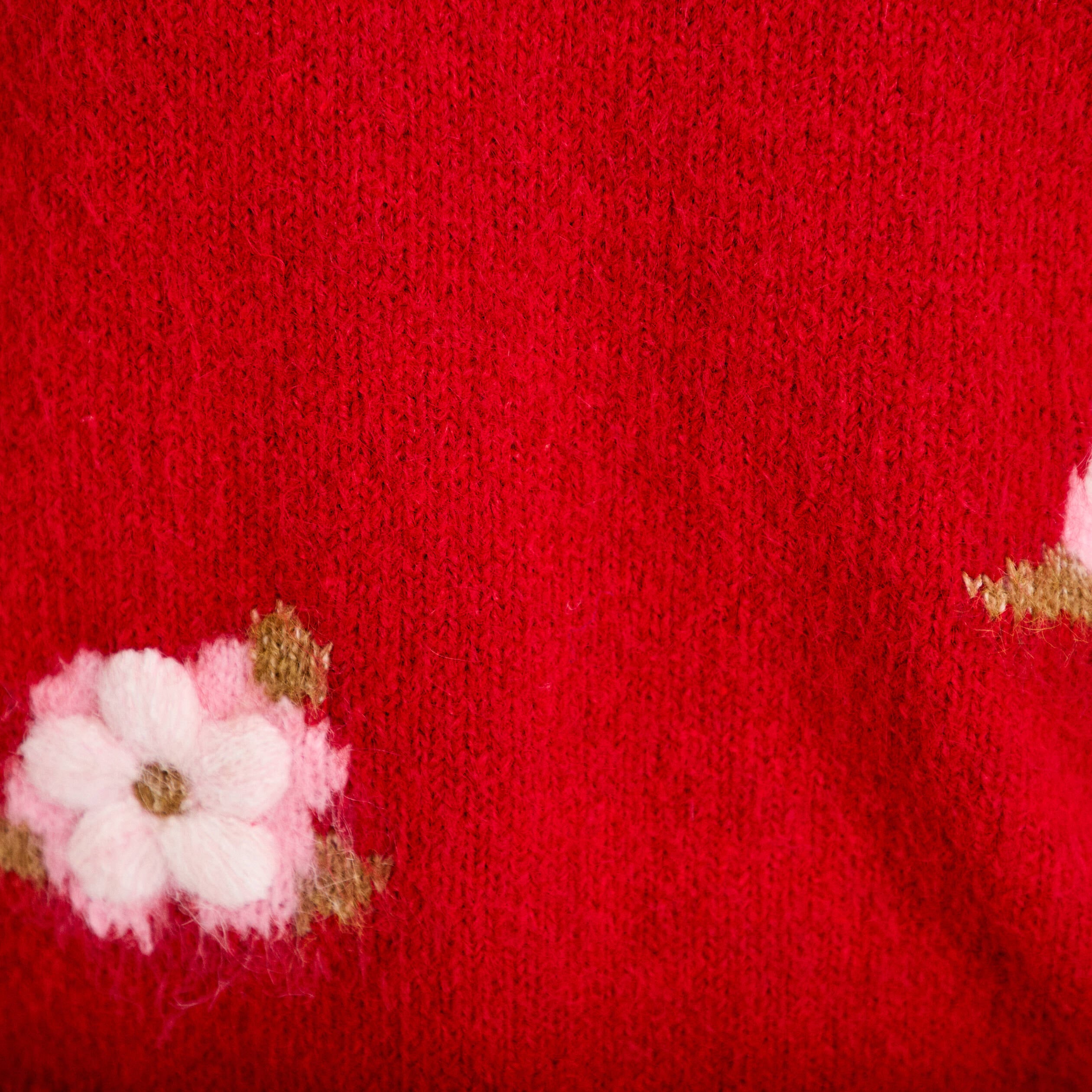 Pull ample col rond manches longues rouge femme