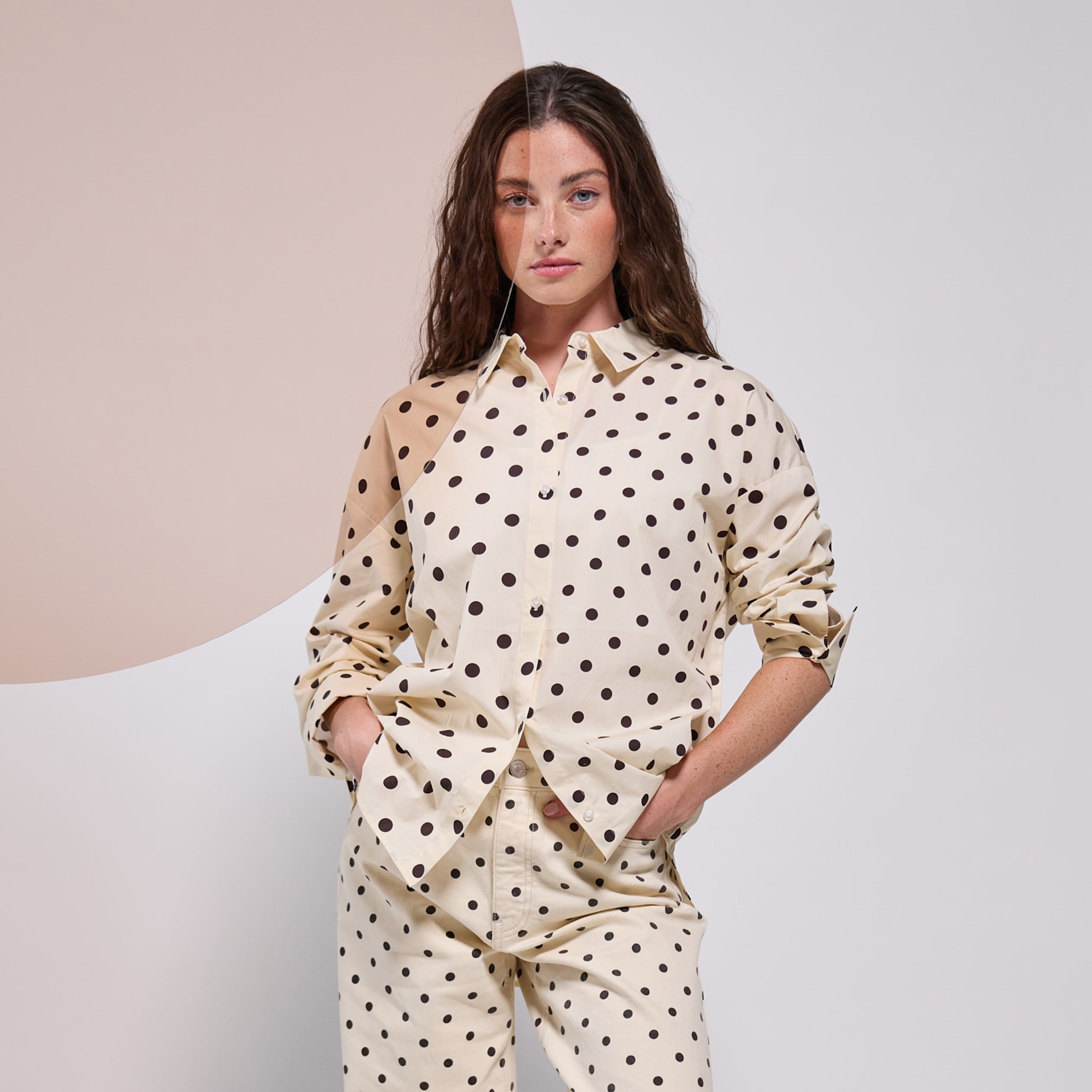 Chemise oversize manches longues blanc femme
