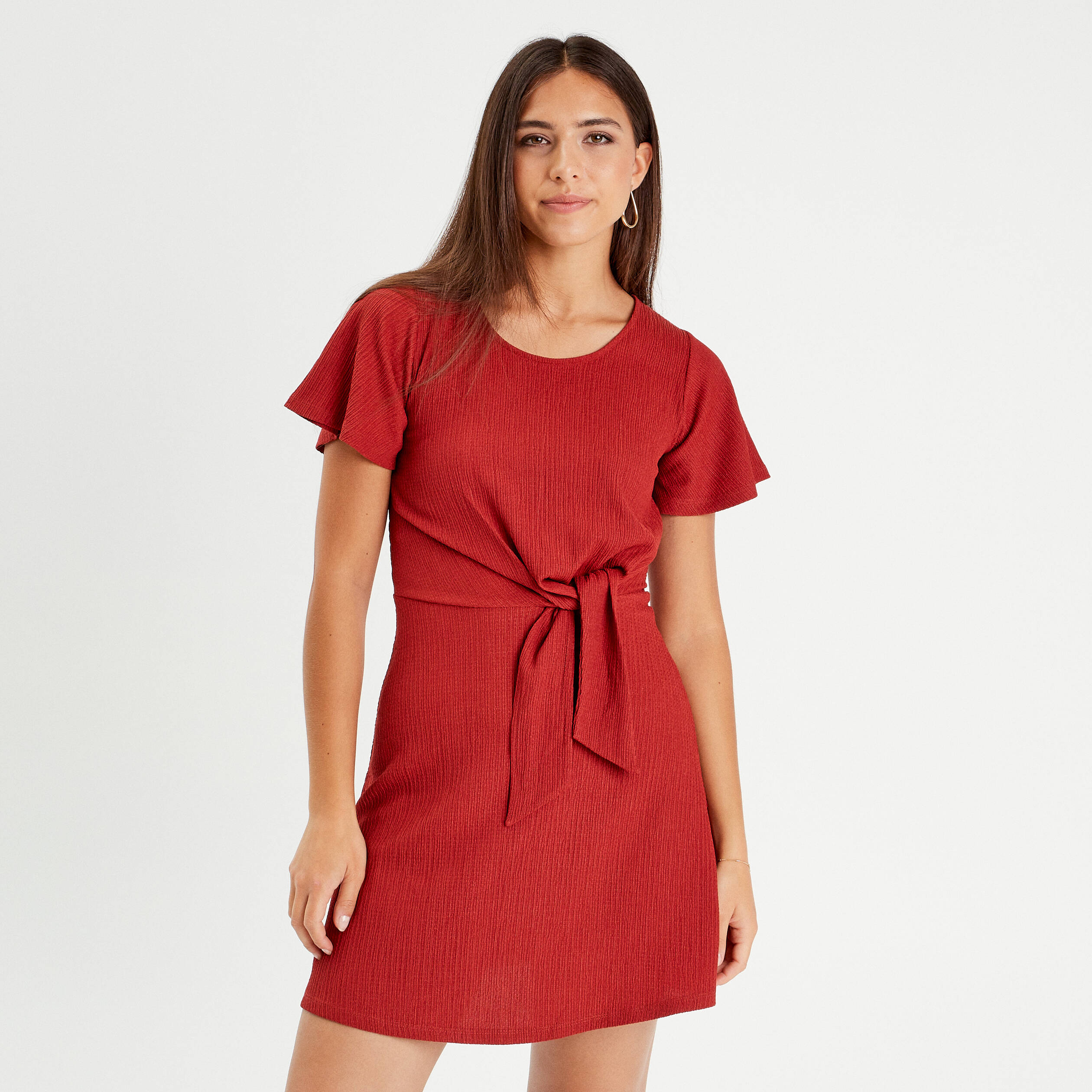 Robe Décontractée Marks & Spencer - Détail Nœud Torsadé - Taille 14 - Rose - Neuf Avec étiquettes (Prix Conseillé 25 £)