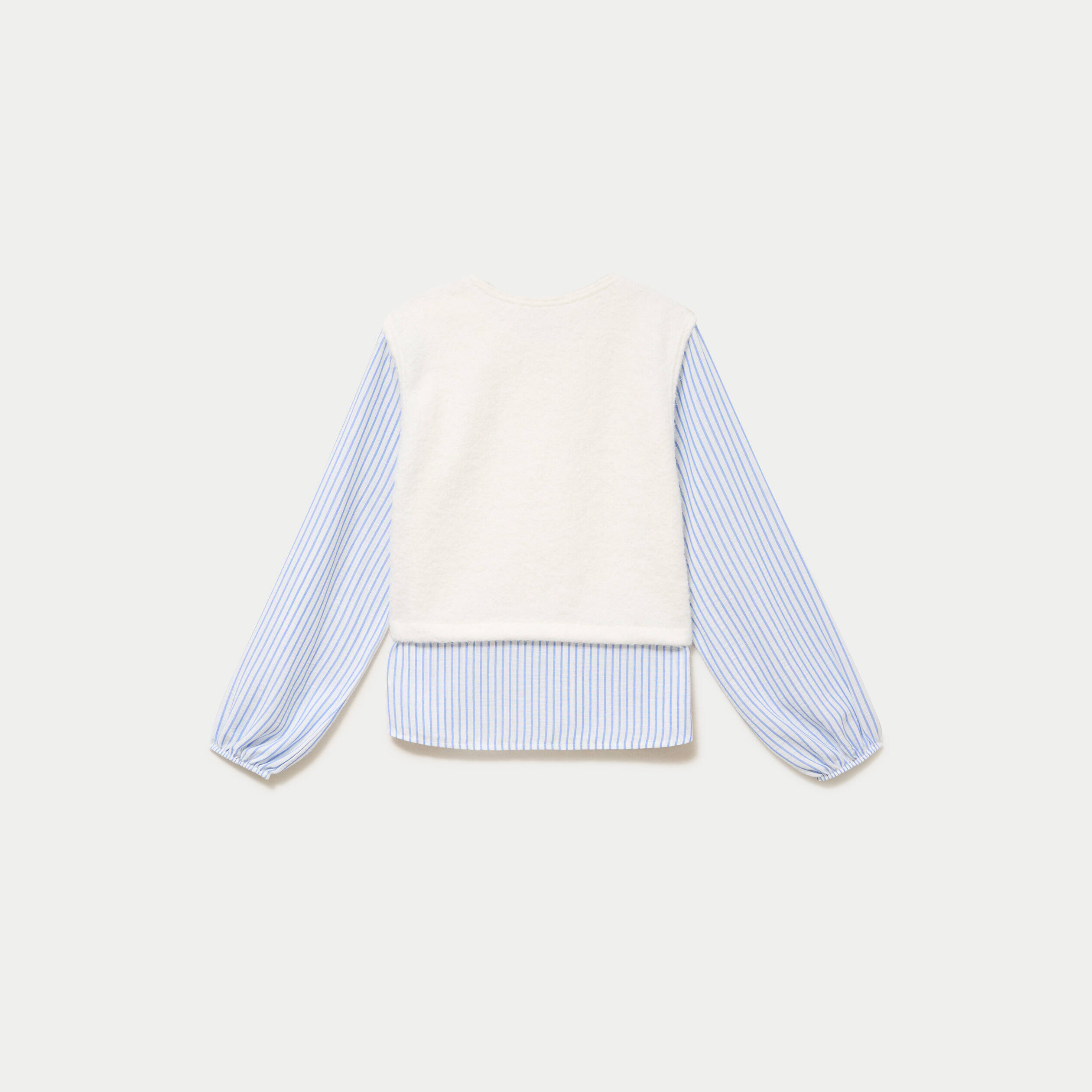 Pull chemise 2-en-1 ecru femme