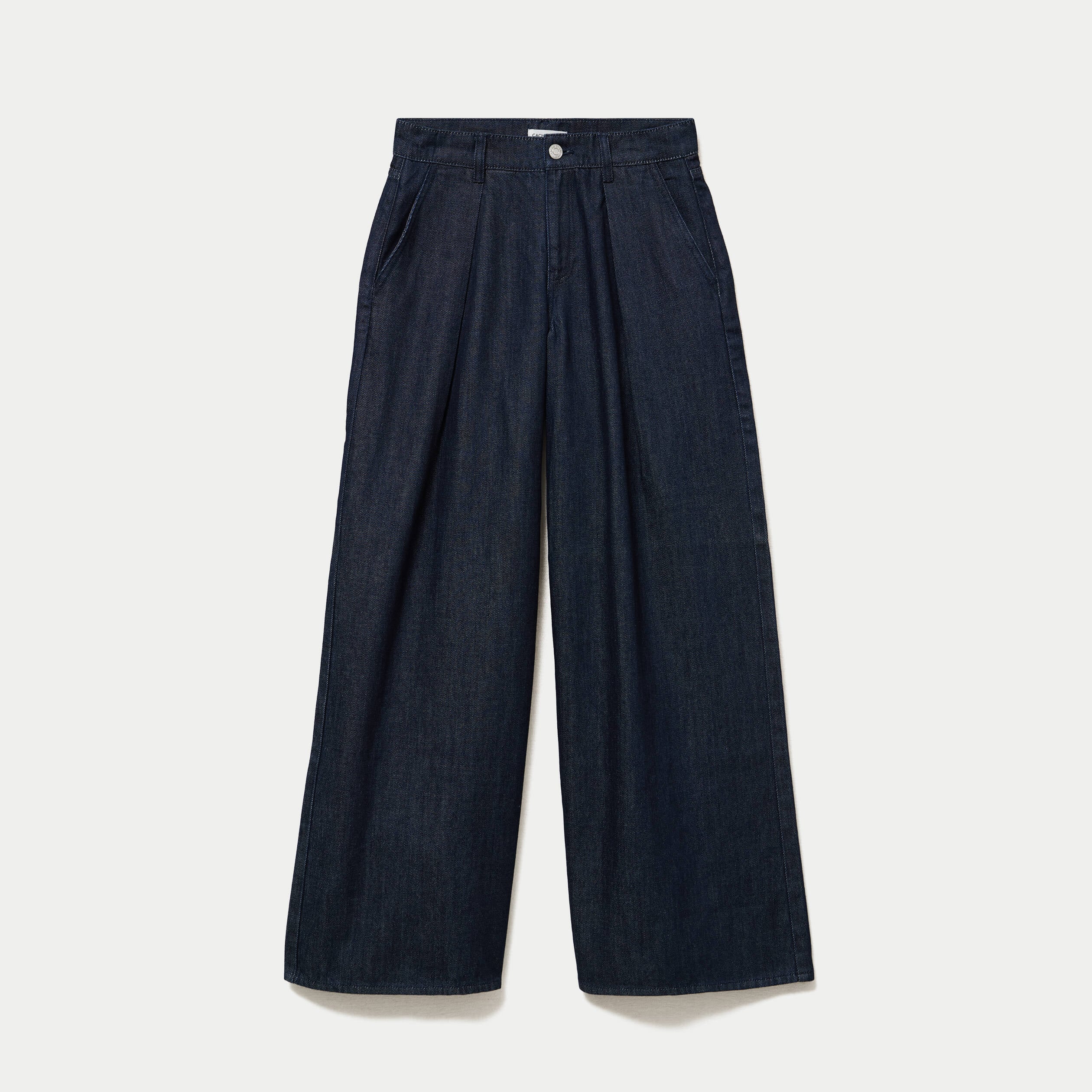 Jean wide leg taille haute denim brut femme