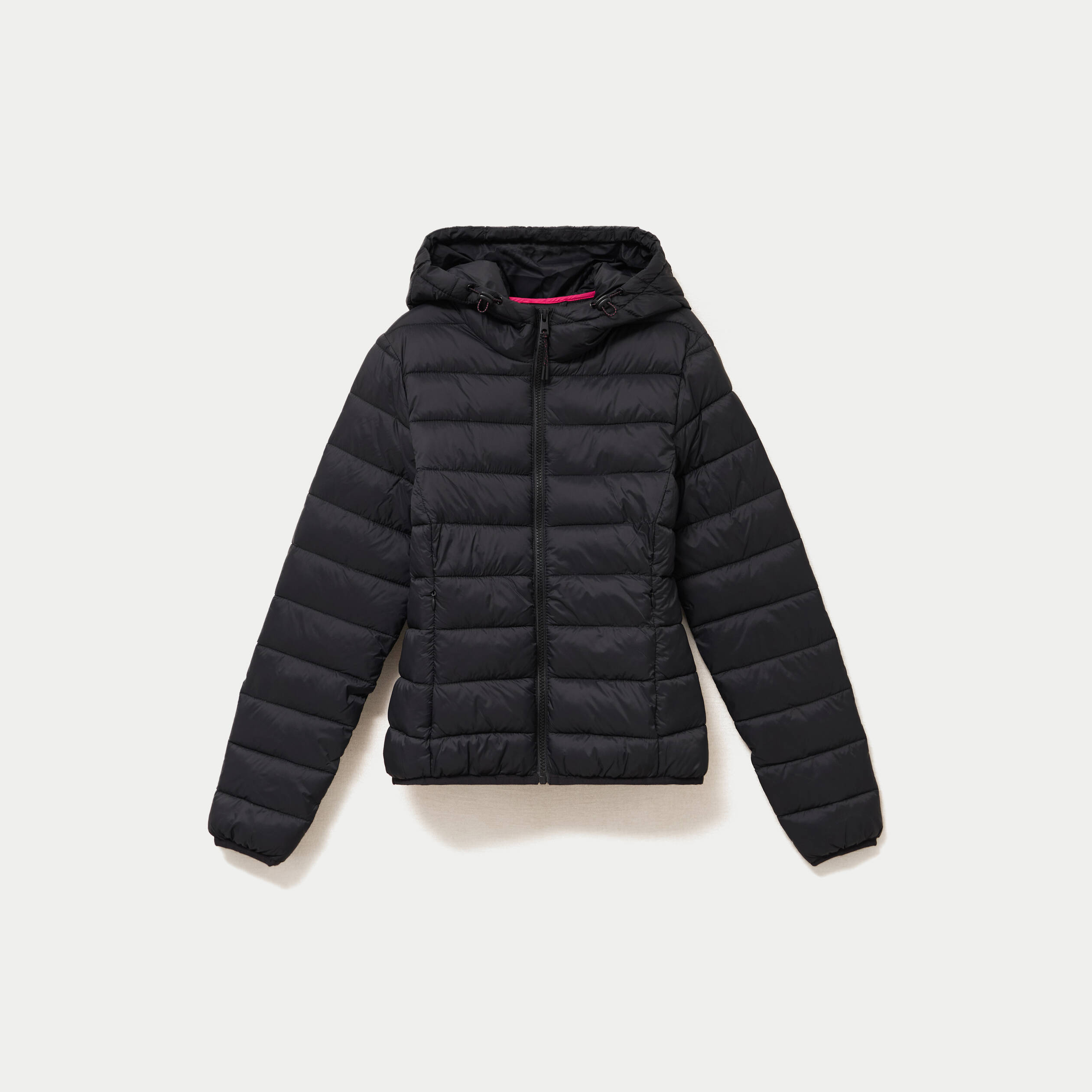 Doudoune cintr&eacute;e &agrave; capuche noir femme