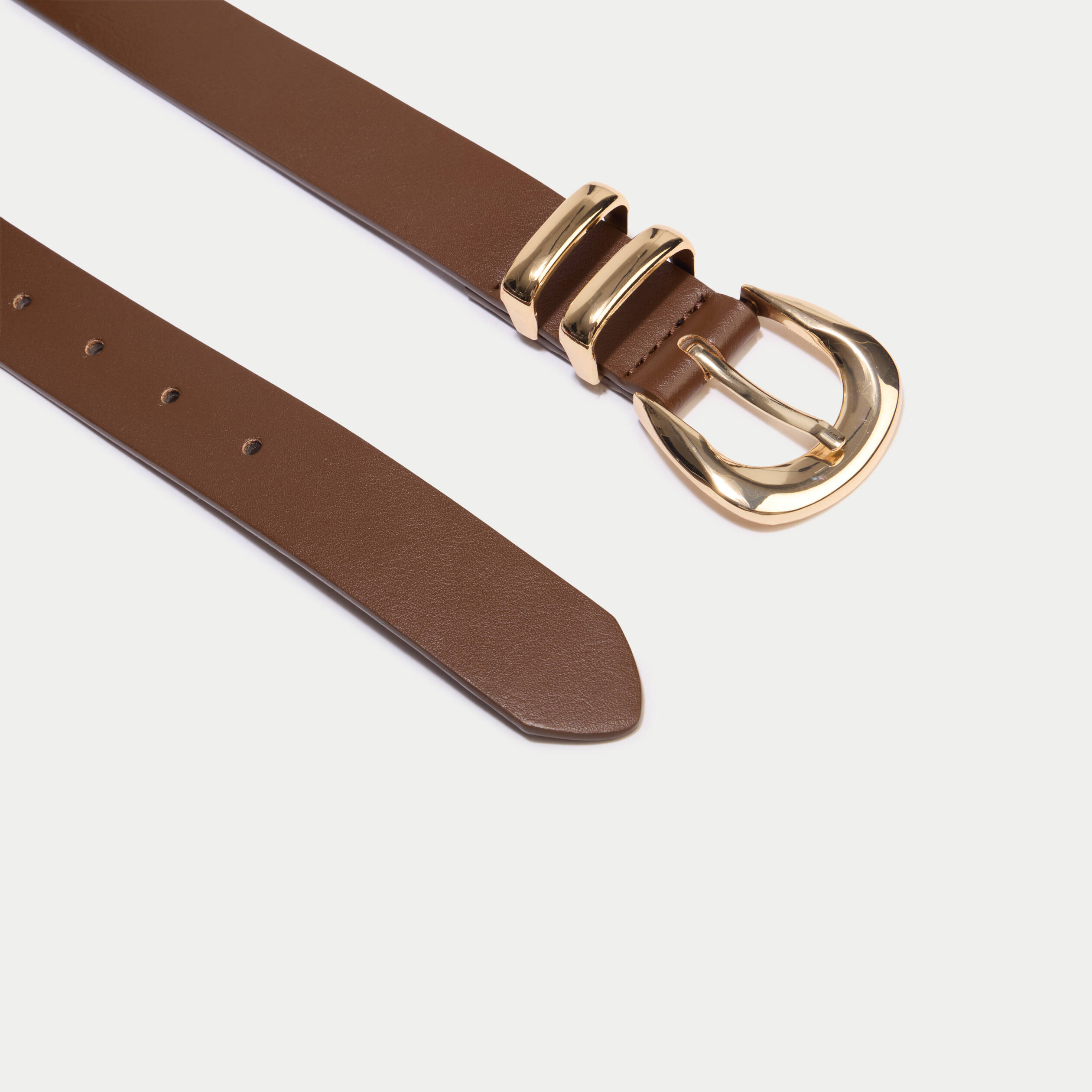 Ceinture fine marron fonc&eacute; femme