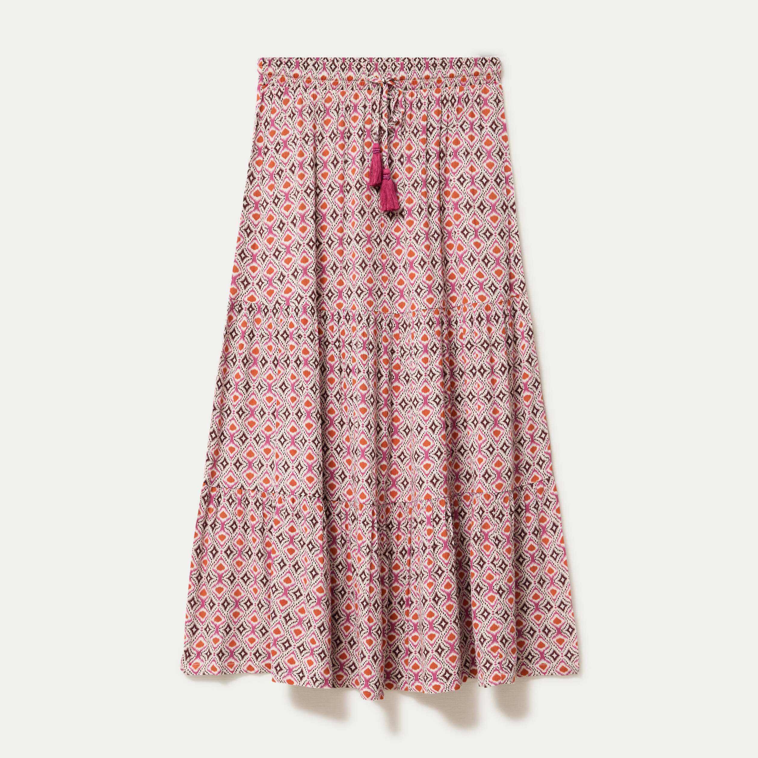 Jupon long &eacute;vas&eacute; blanc femme