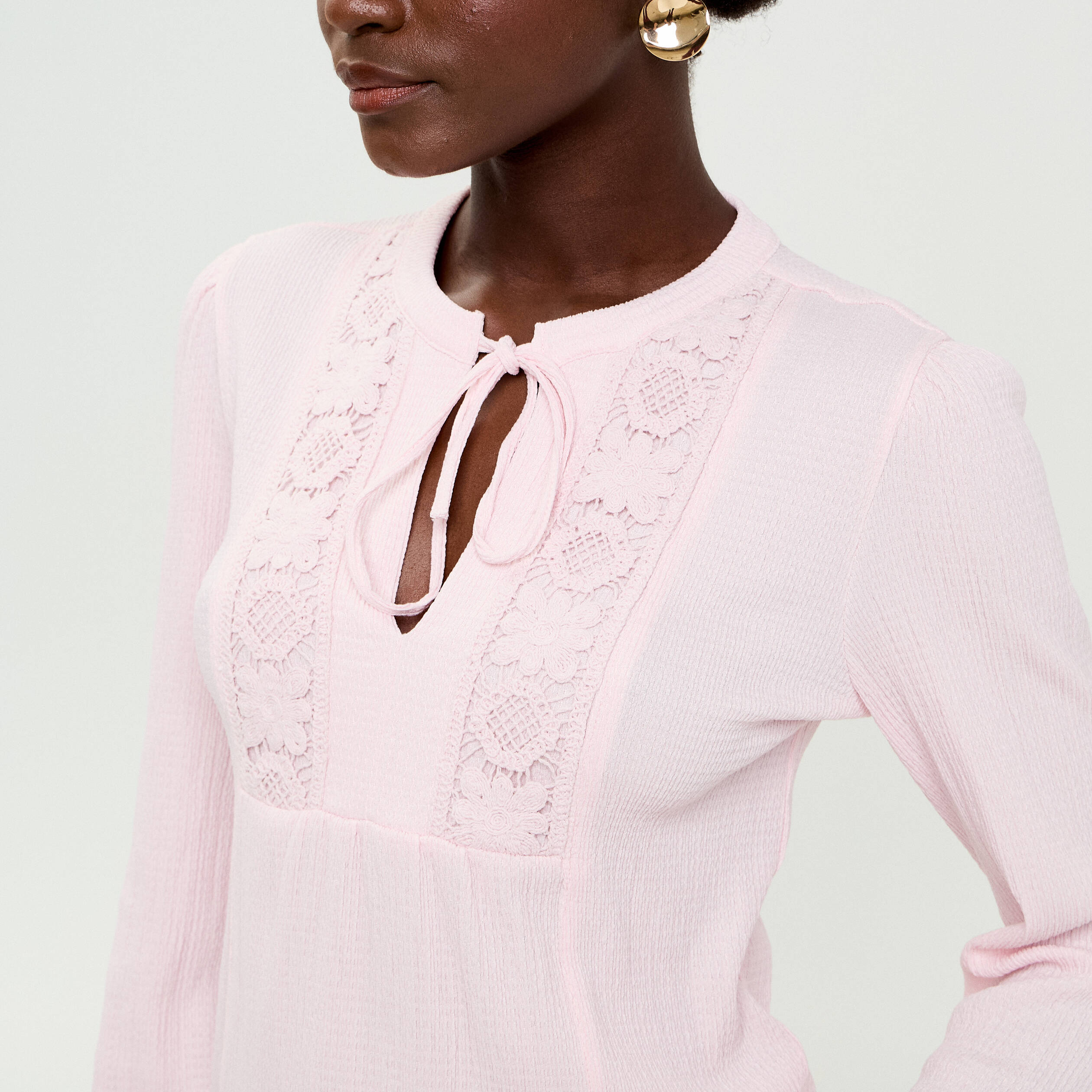 Blouse manches longues rose clair femme