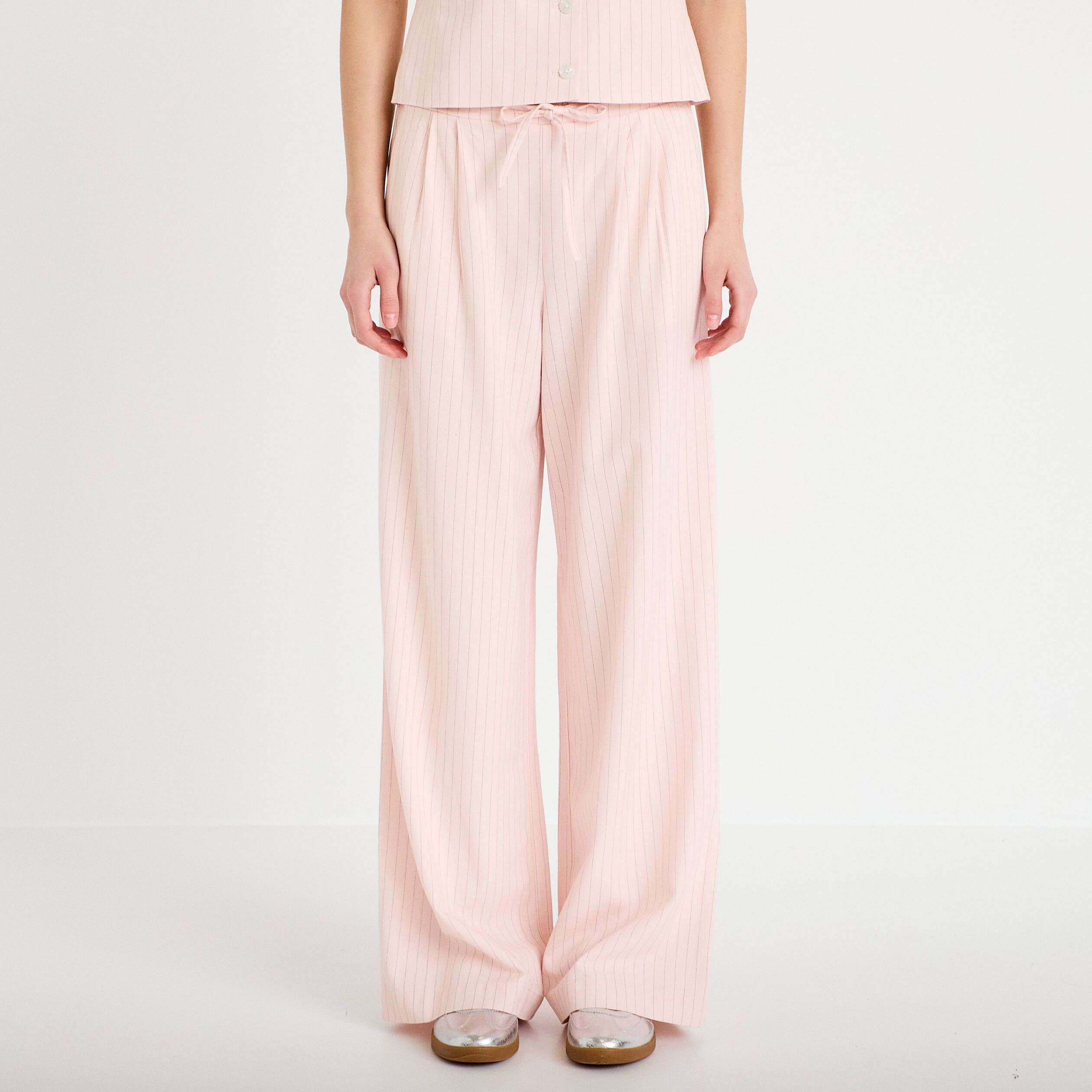 Pantalon large rose femme