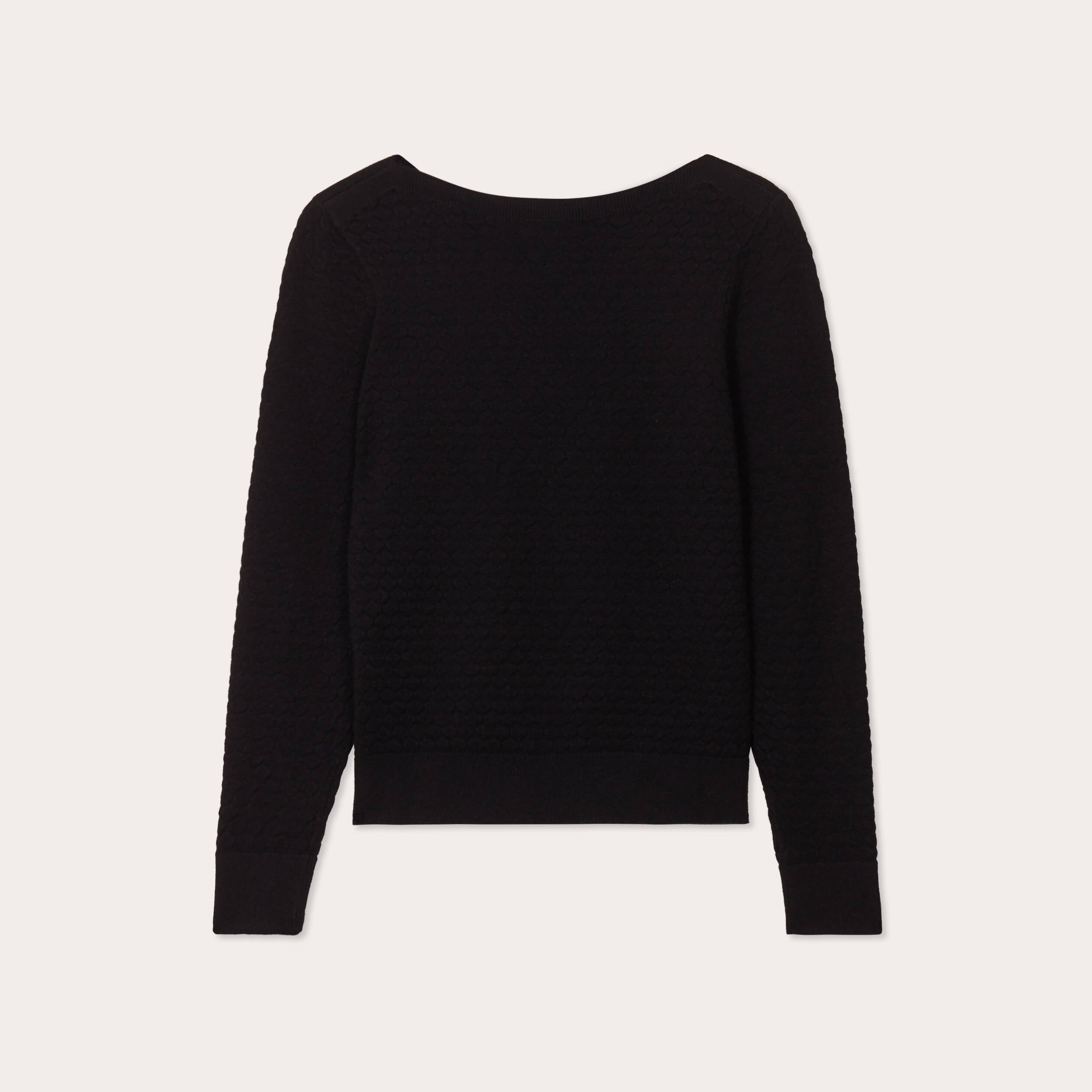 Pull col bateau noir femme