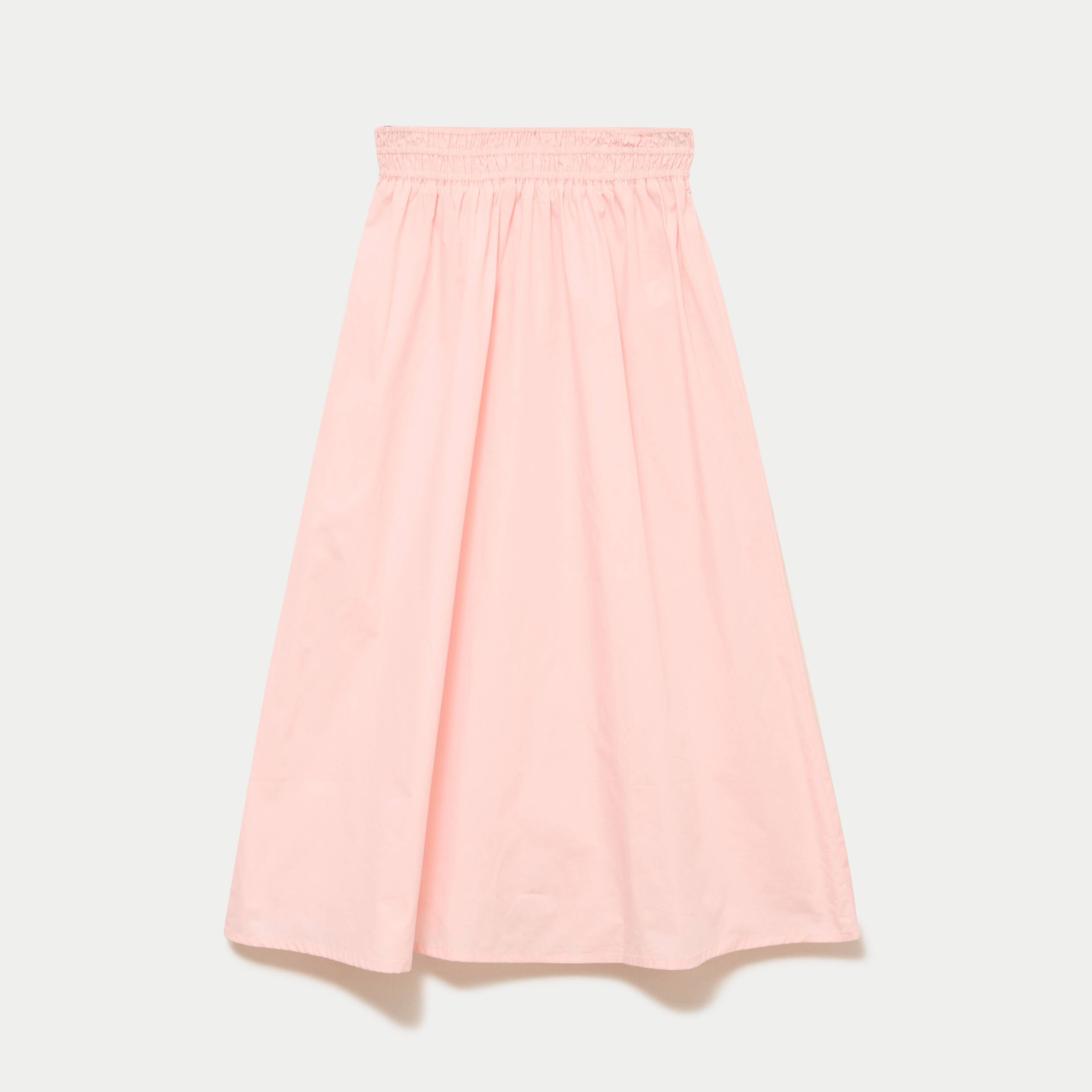 Jupe longue &eacute;vas&eacute;e taille haute rose femme