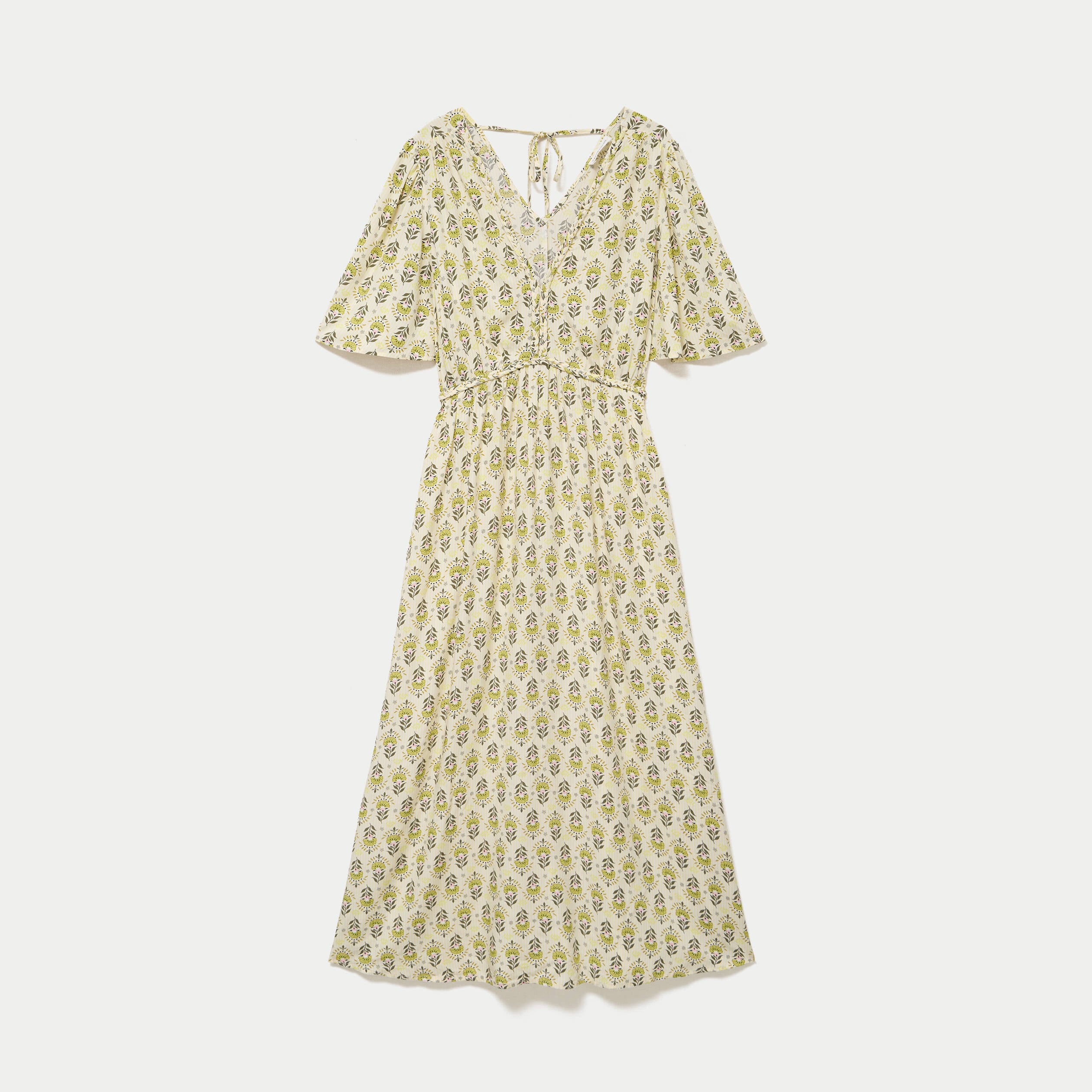 Robe longue manches courtes blanc femme