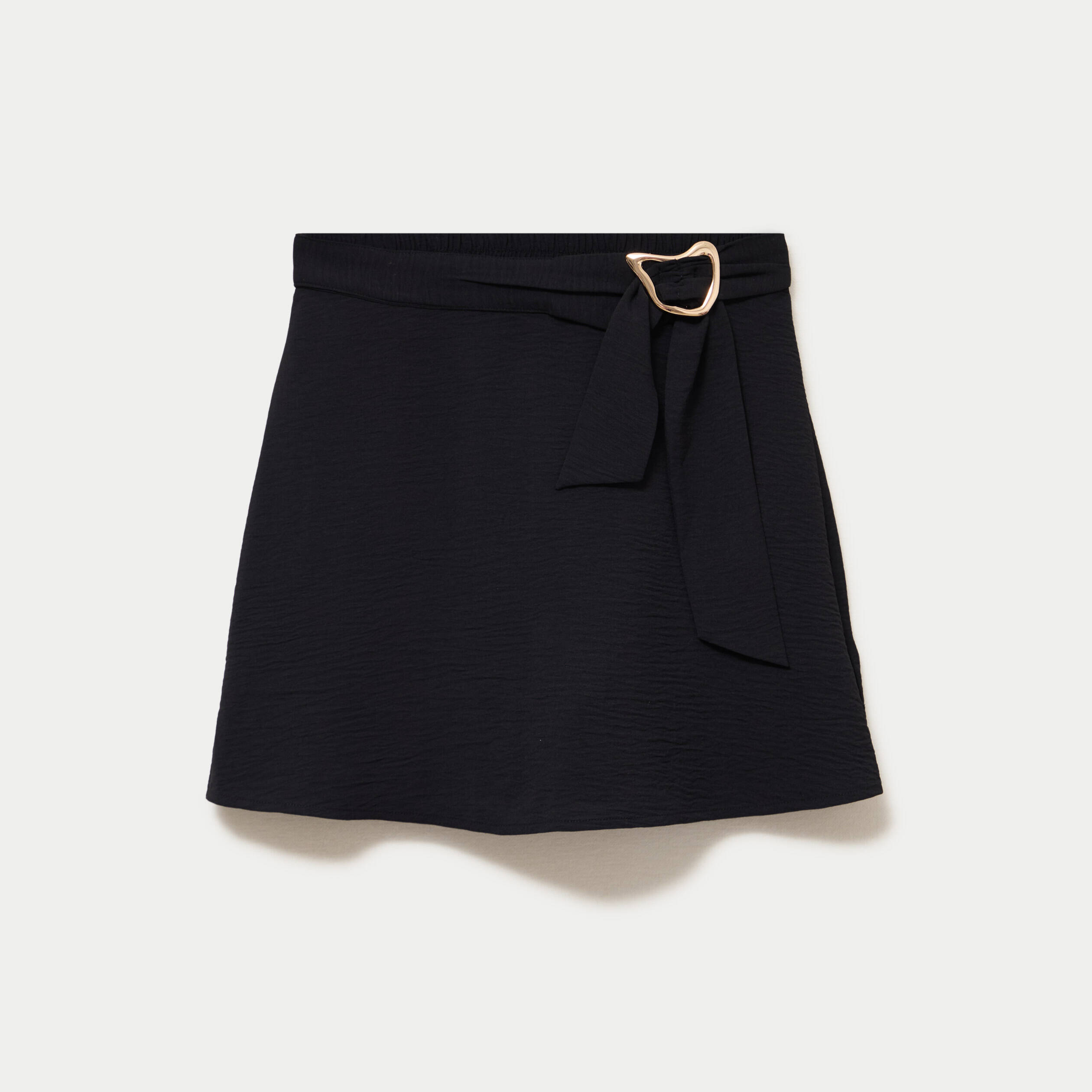 Jupe-short &eacute;vas&eacute;e courte noir femme