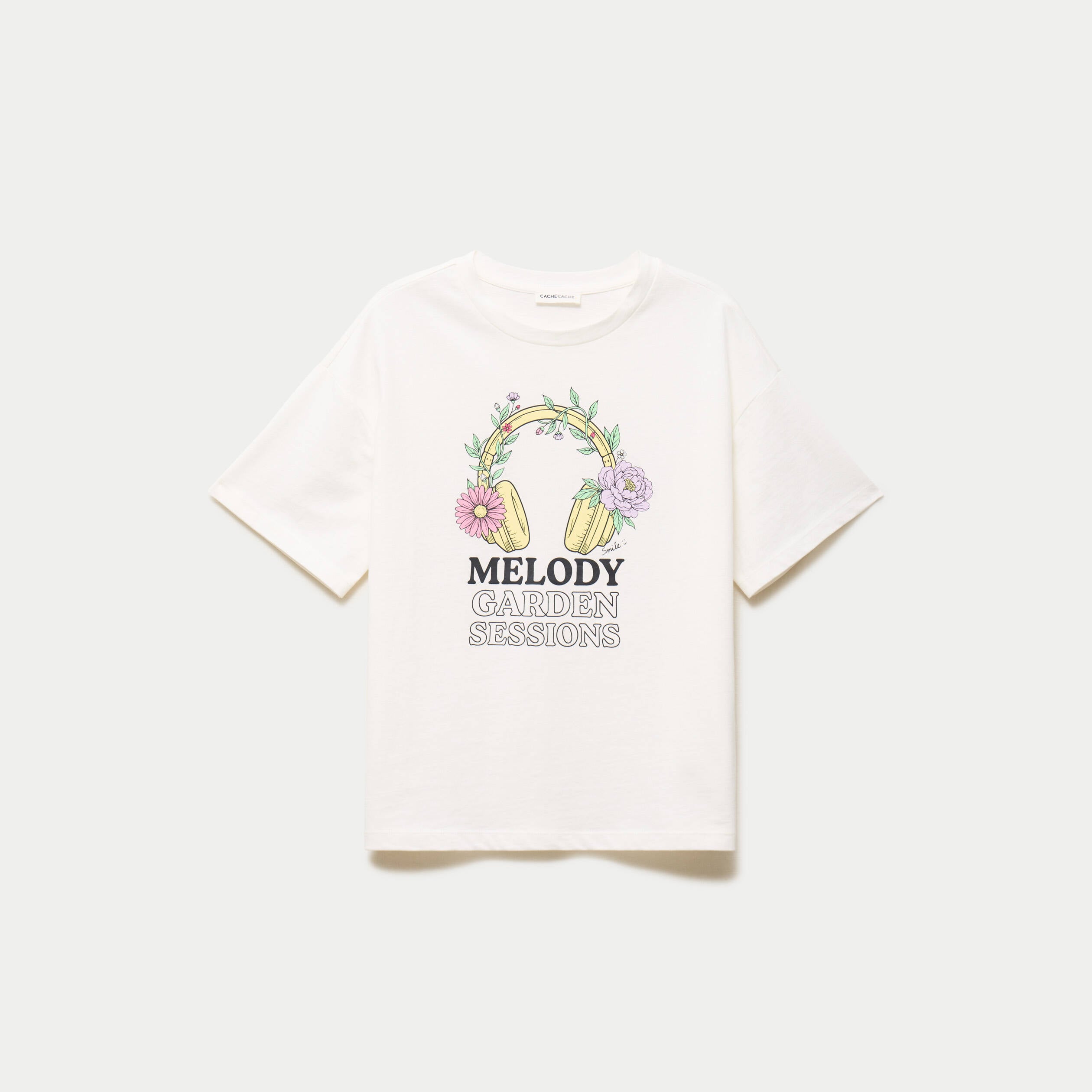 T-shirt oversize manches courtes blanc femme