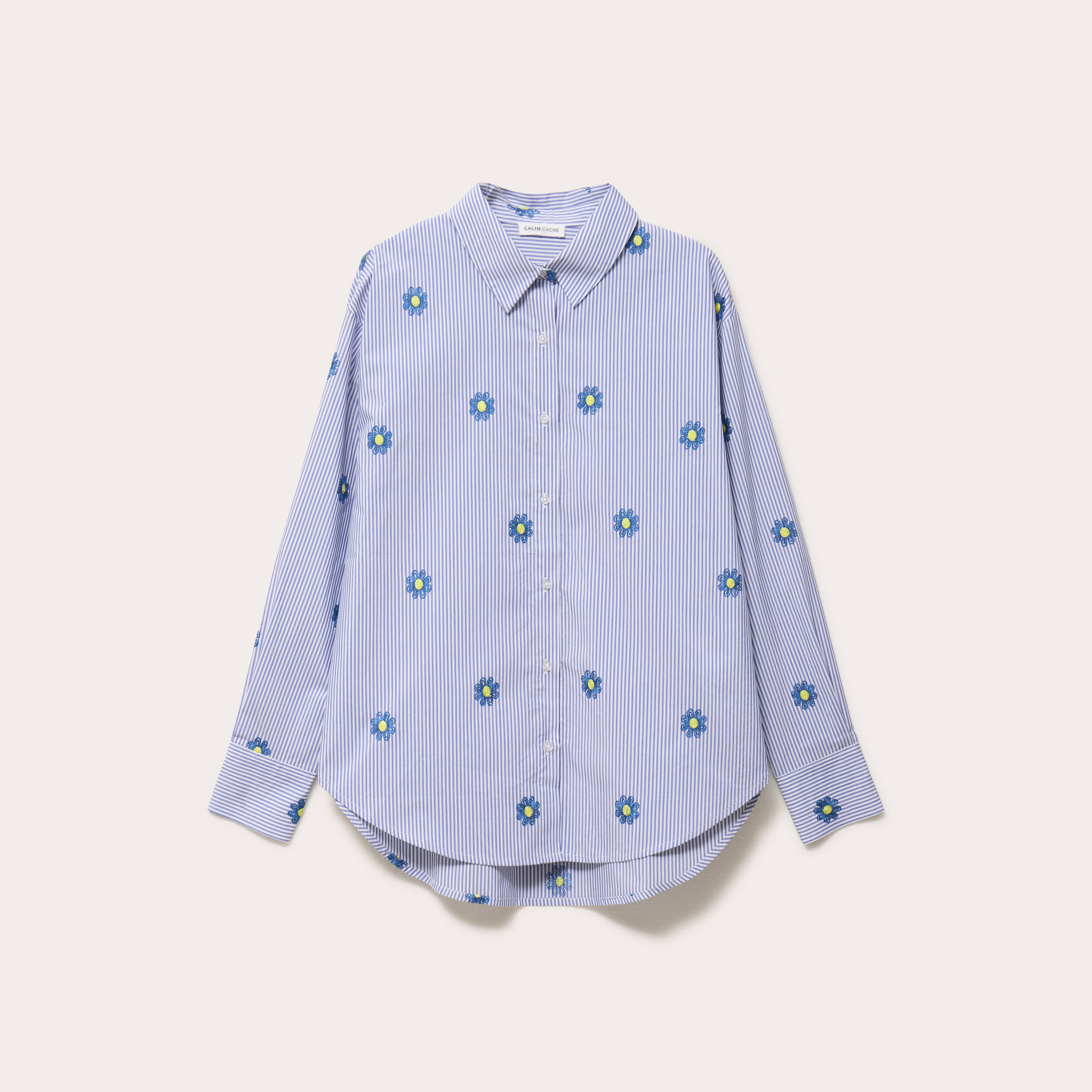 Chemise col classique manches longues blanc femme