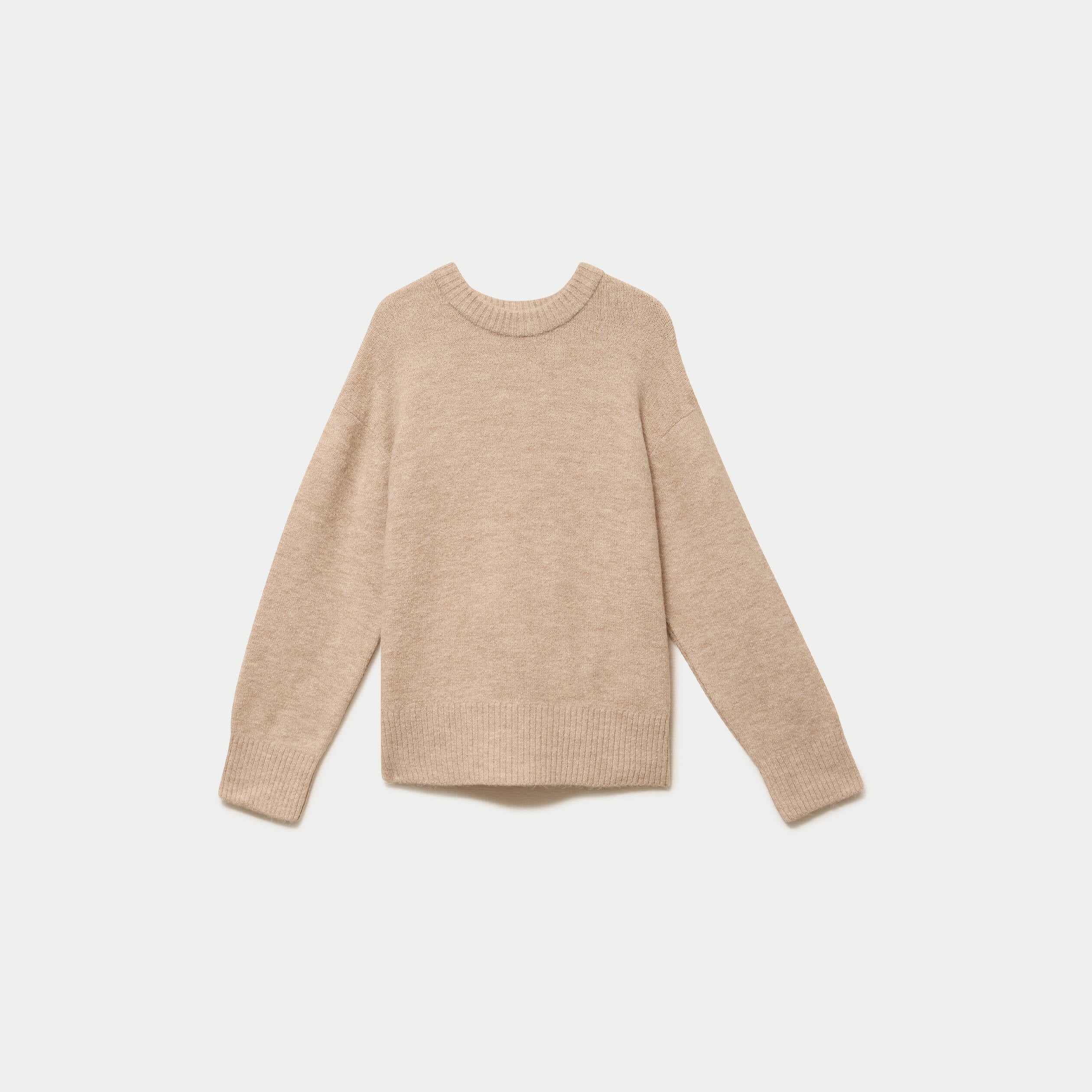 Pull manches longues beige femme
