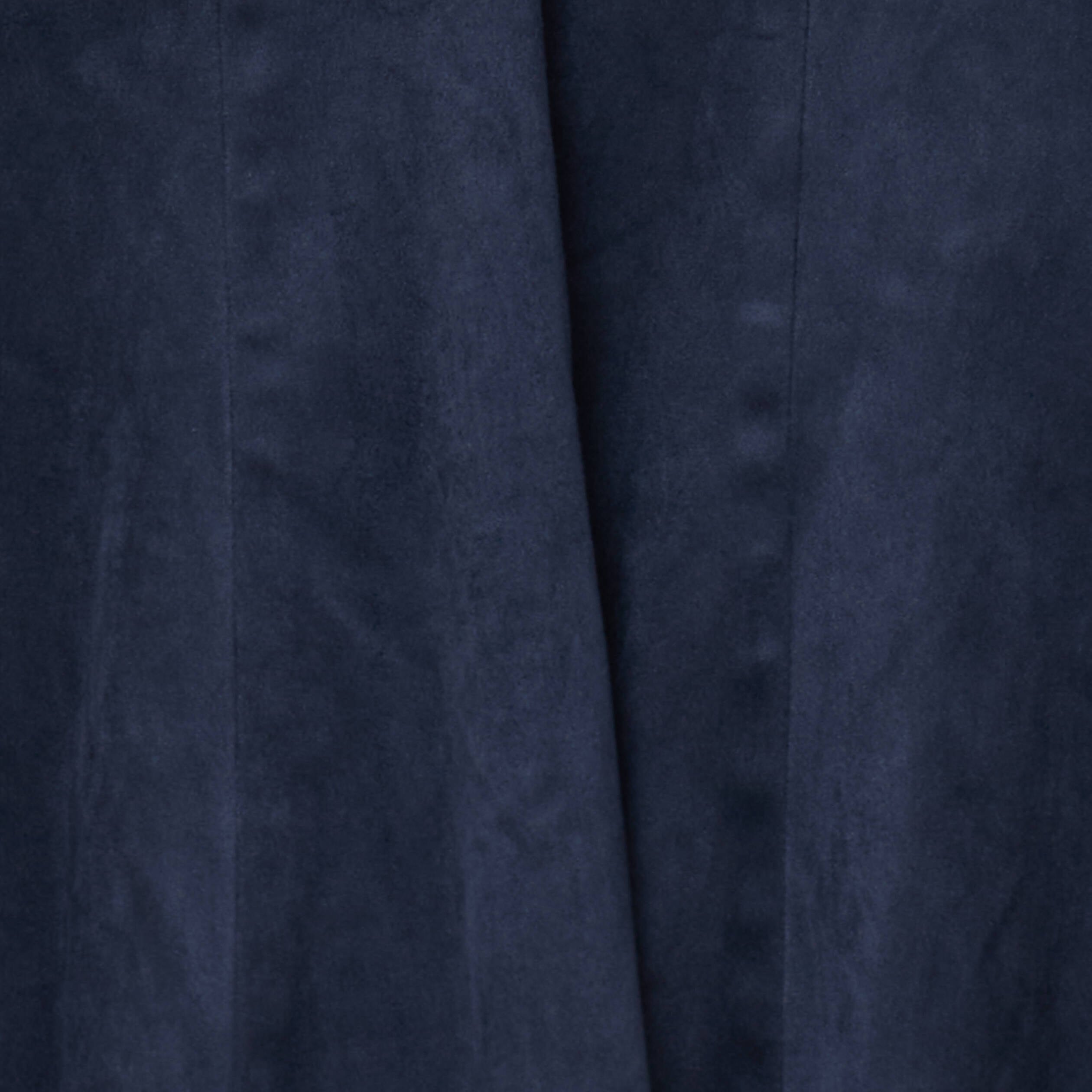 Jupe courte &eacute;vas&eacute;e aspect daim bleu marine femme