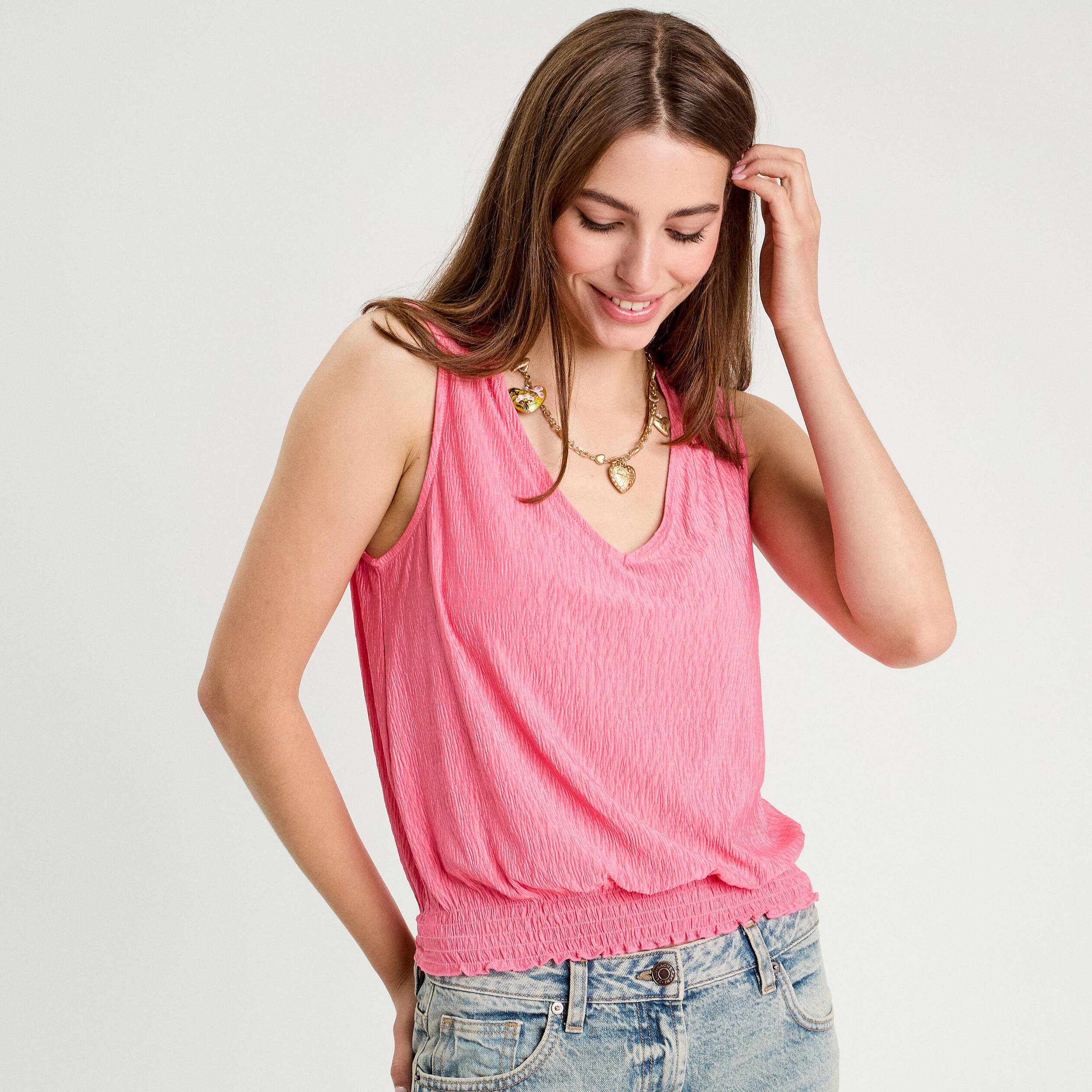 D&eacute;bardeur cintr&eacute; rose femme