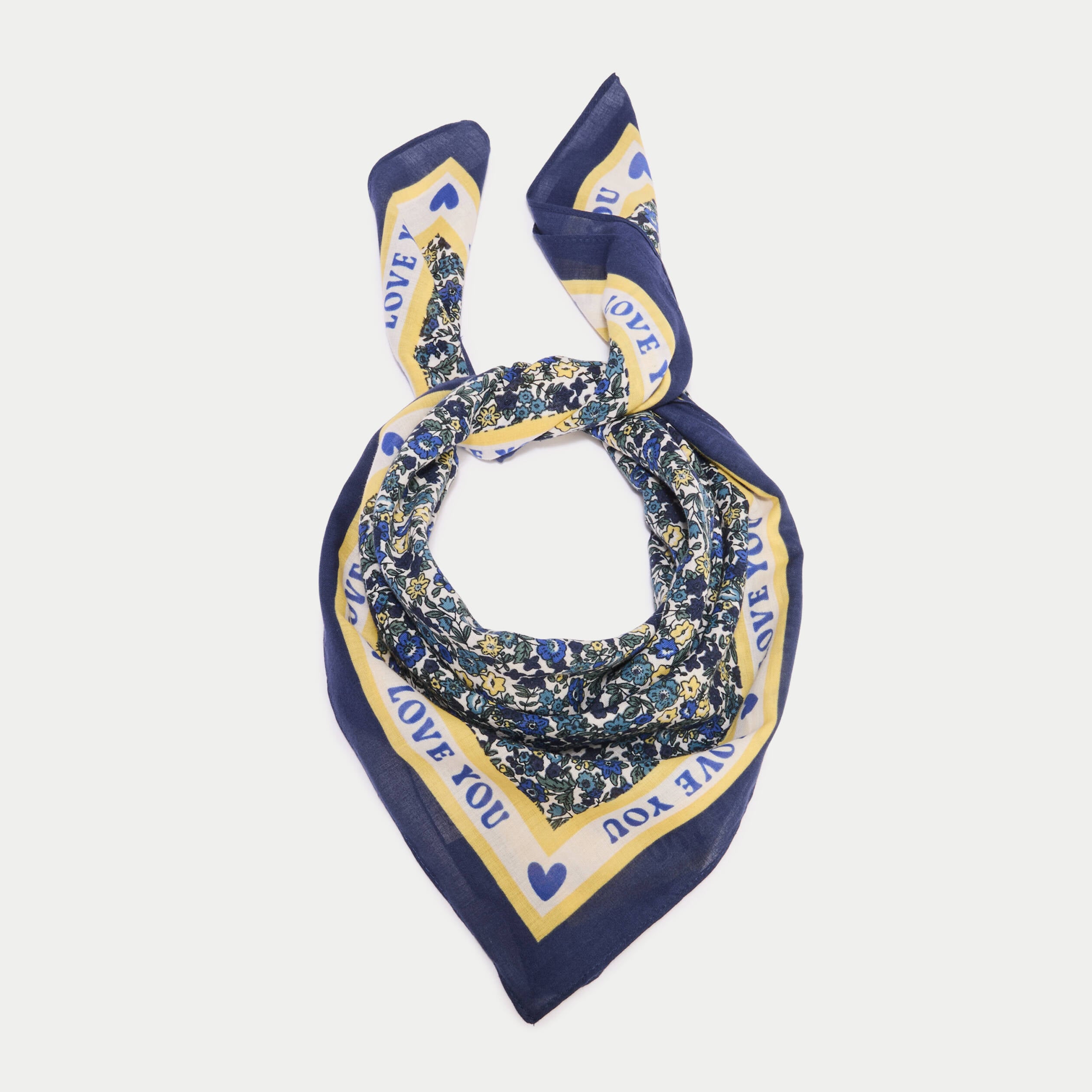 Foulard satin&eacute; soyeux bleu electrique femme