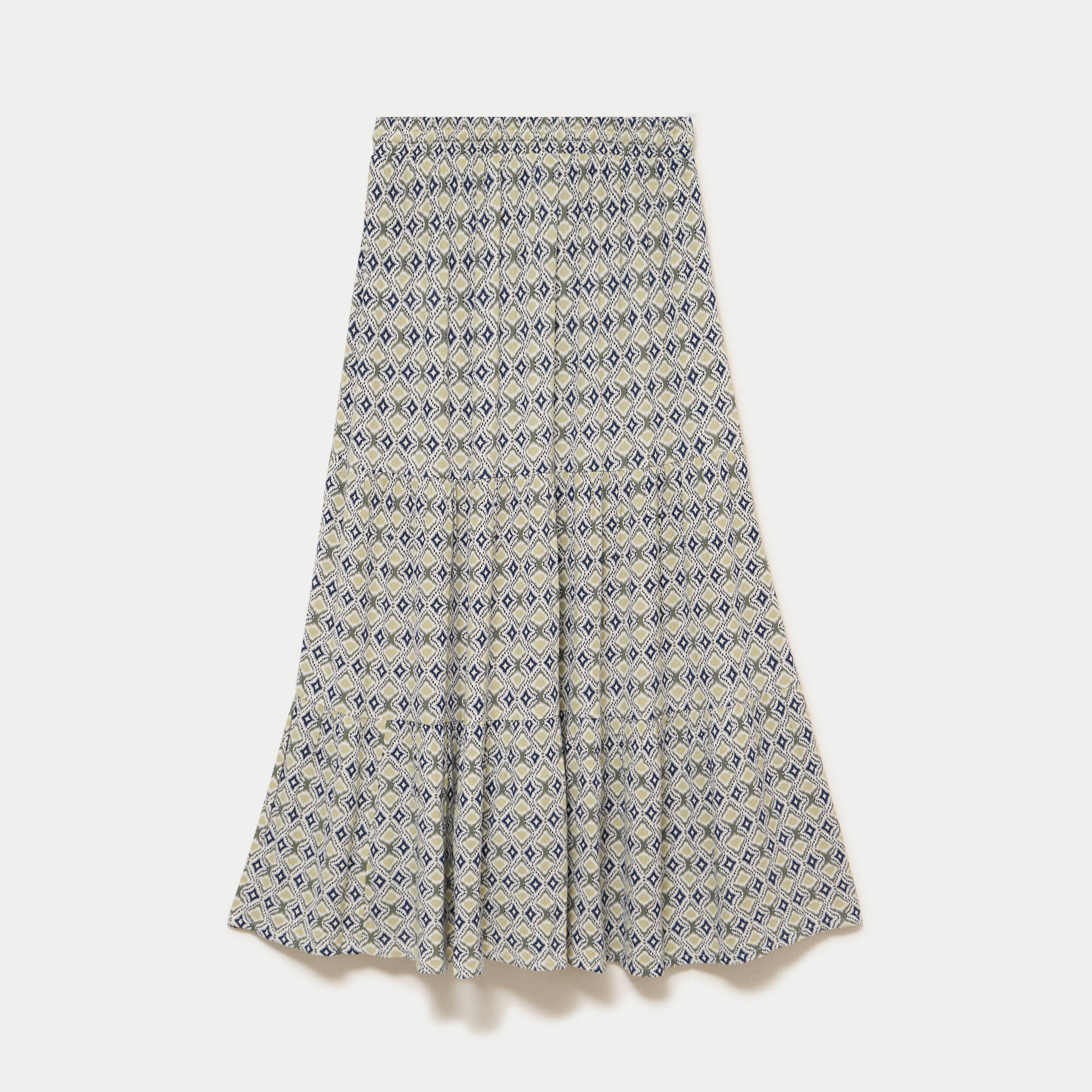 Jupon long &eacute;vas&eacute; vert femme
