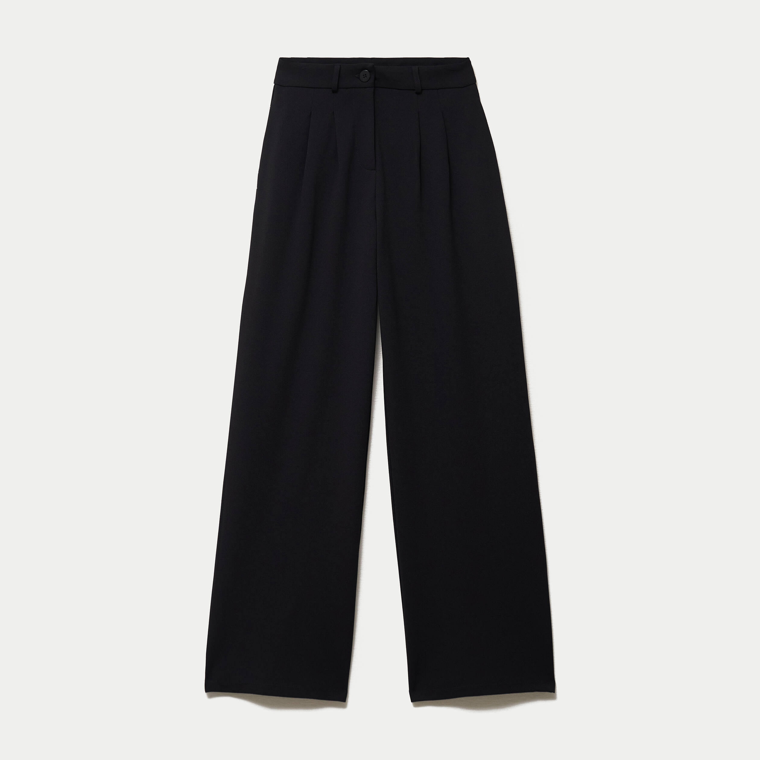 Pantalon bootcut taille haute en maille noir femme