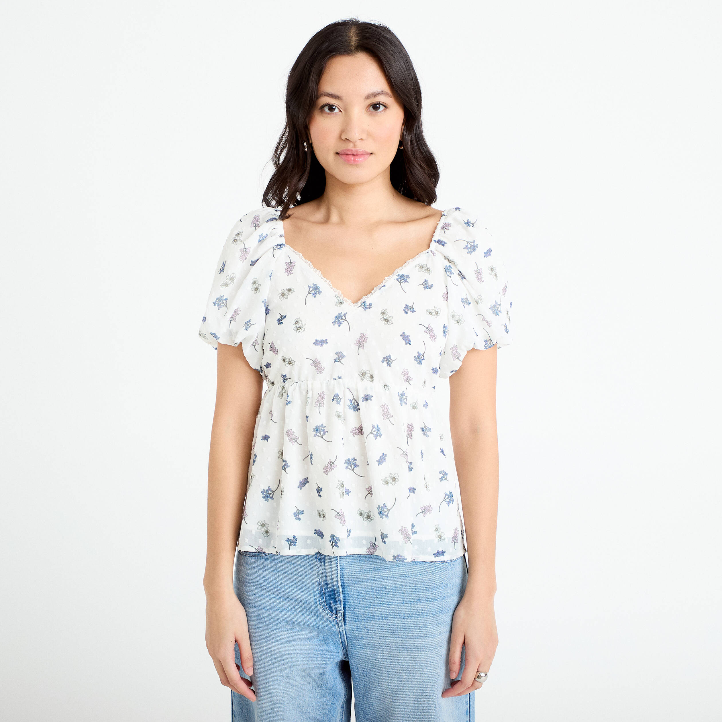 Blouse noeud dos Bridgerton blanc femme
