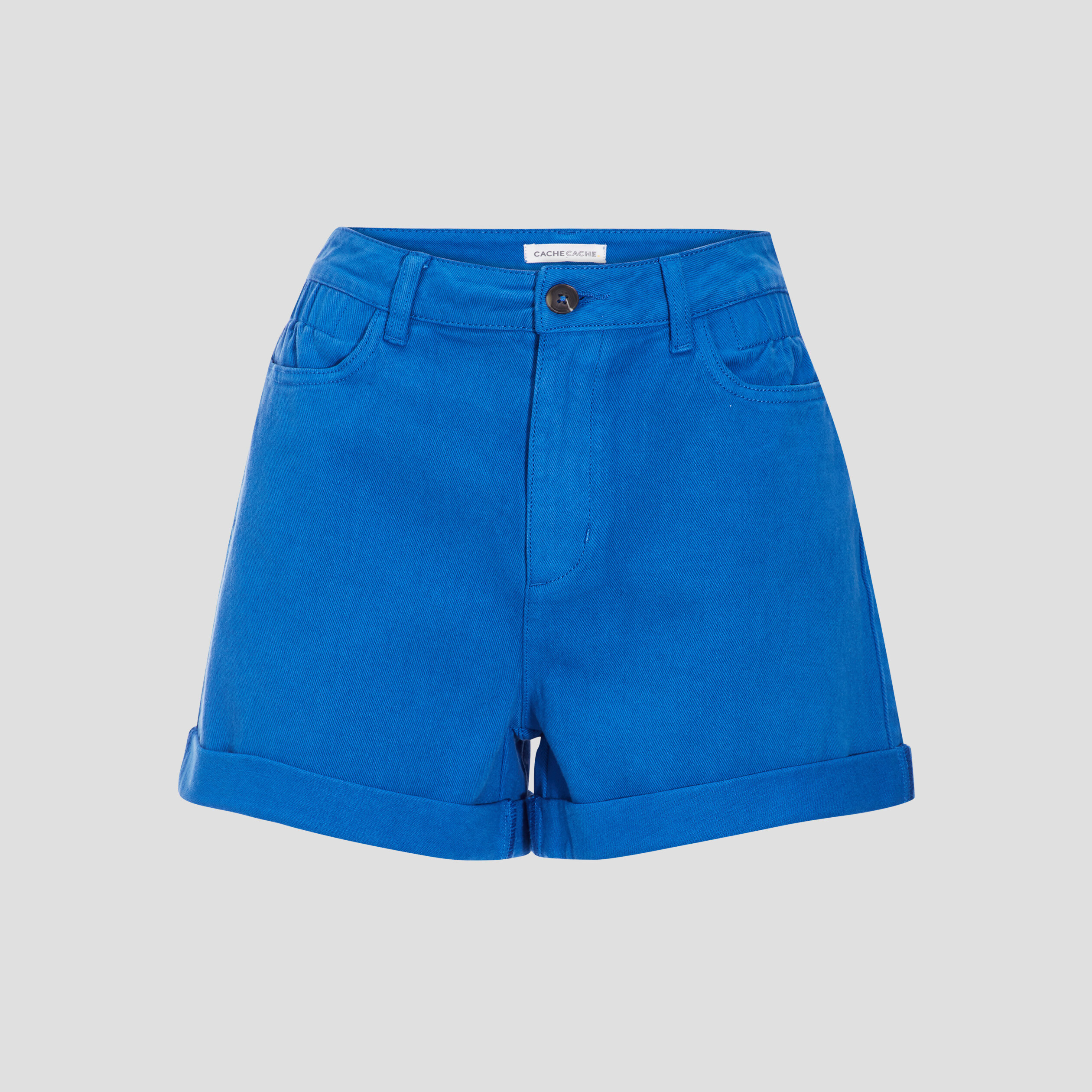 Short &agrave; ourlets bleu roi femme