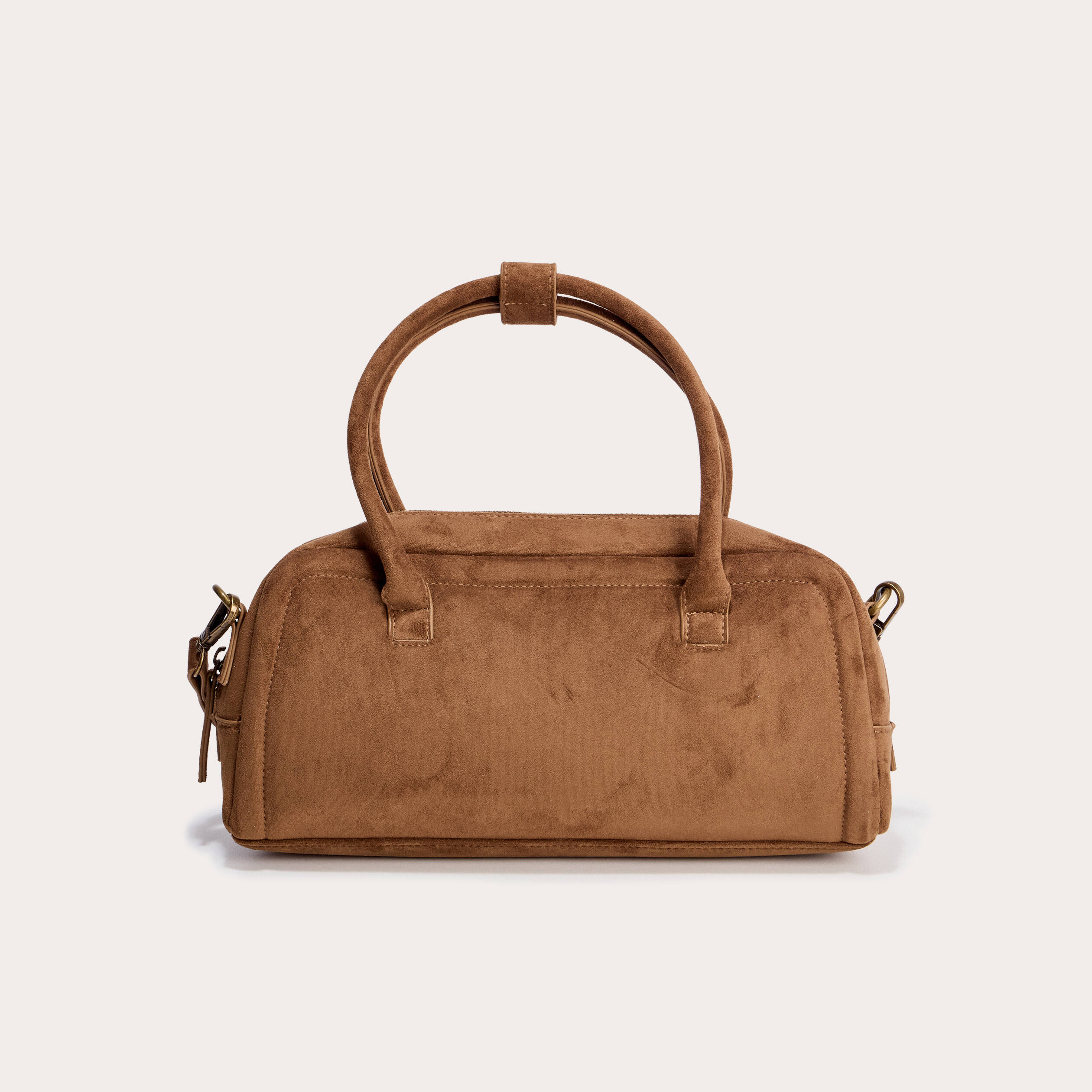 Sac aspect daim marron fonc&eacute; femme