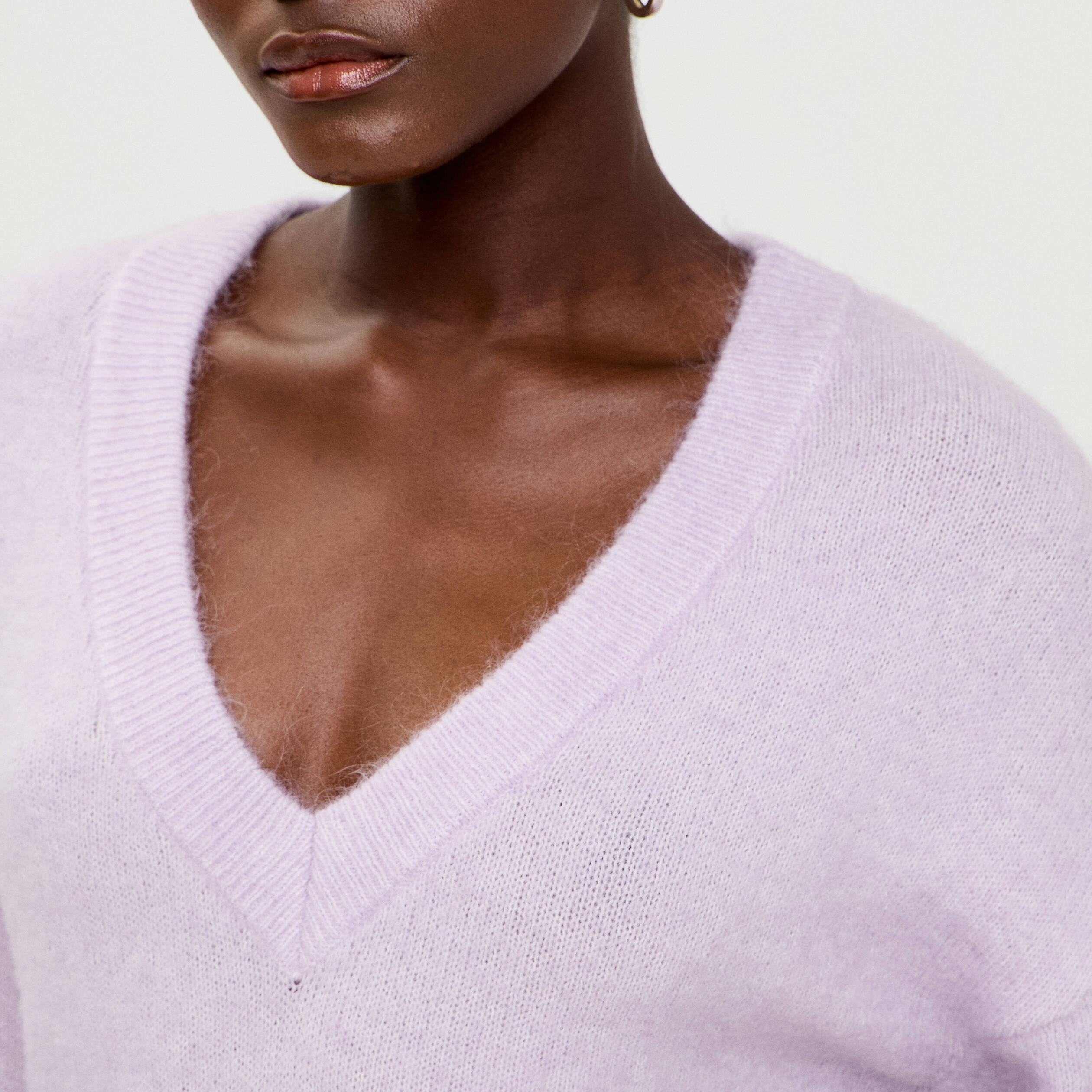 Pull duveteux parme femme