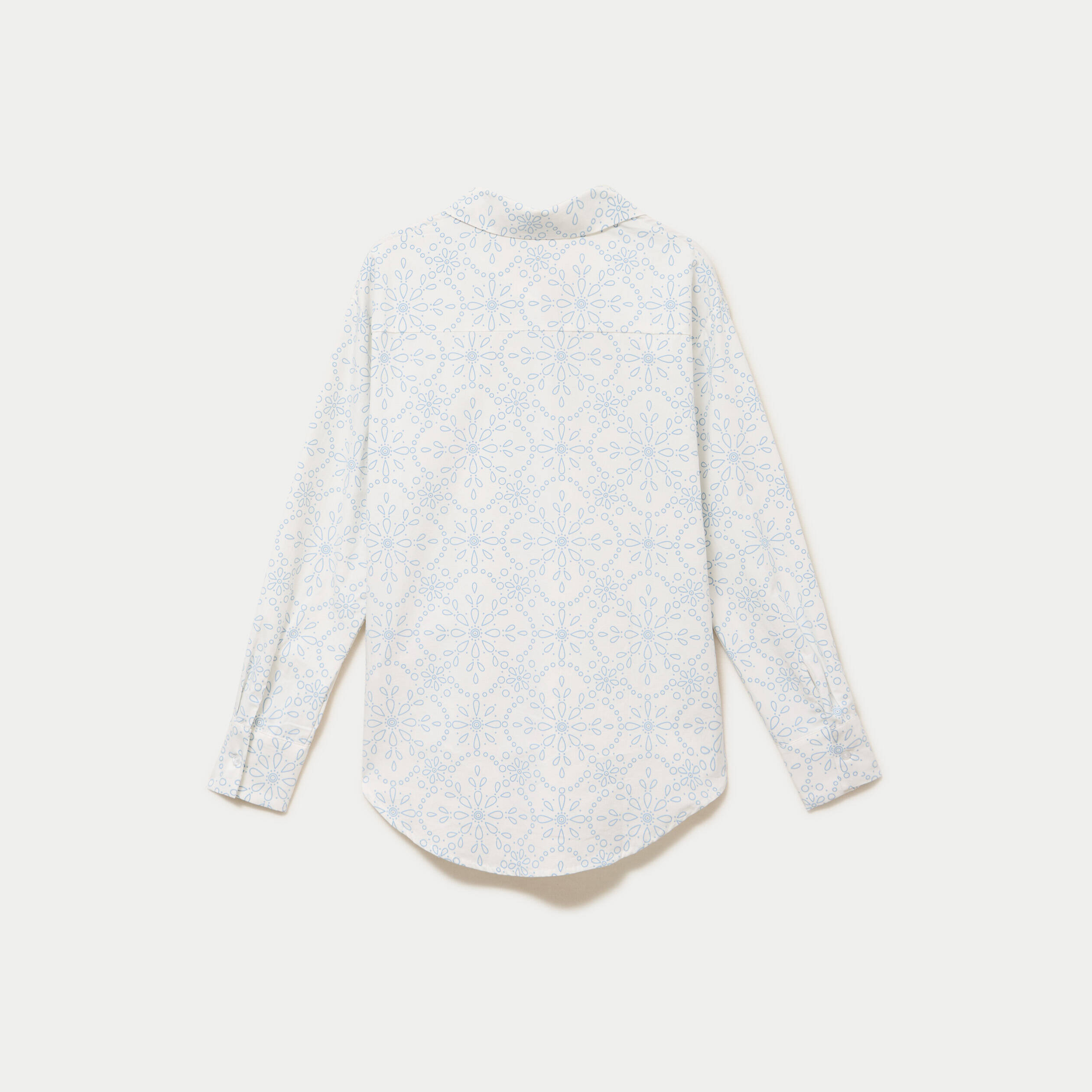 Chemise col classique manches longues ecru femme