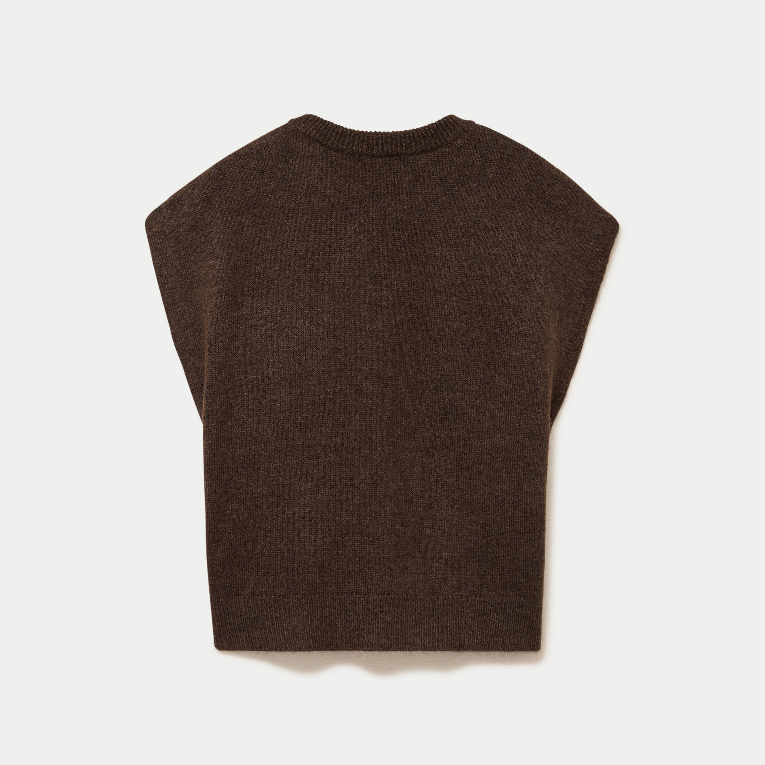 Pull sans manches beige femme