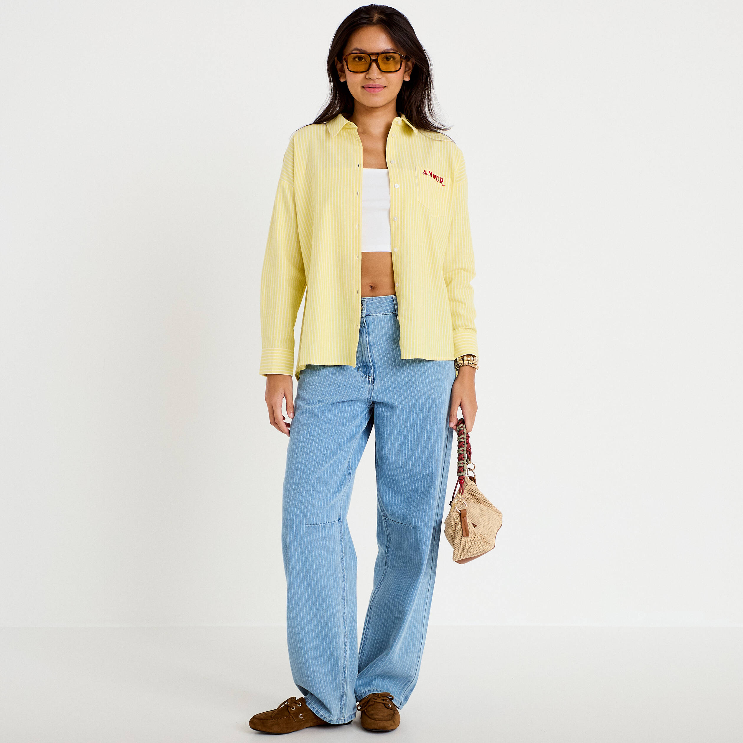 Jeans barrel bleu femme