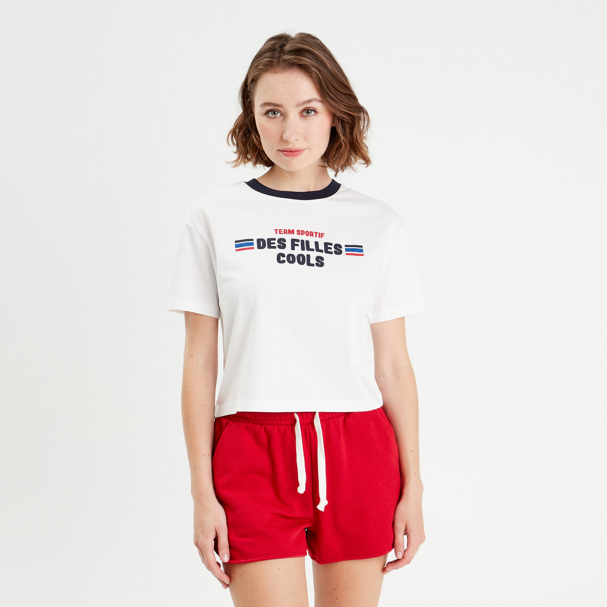 T-shirt manches courtes blanc femme