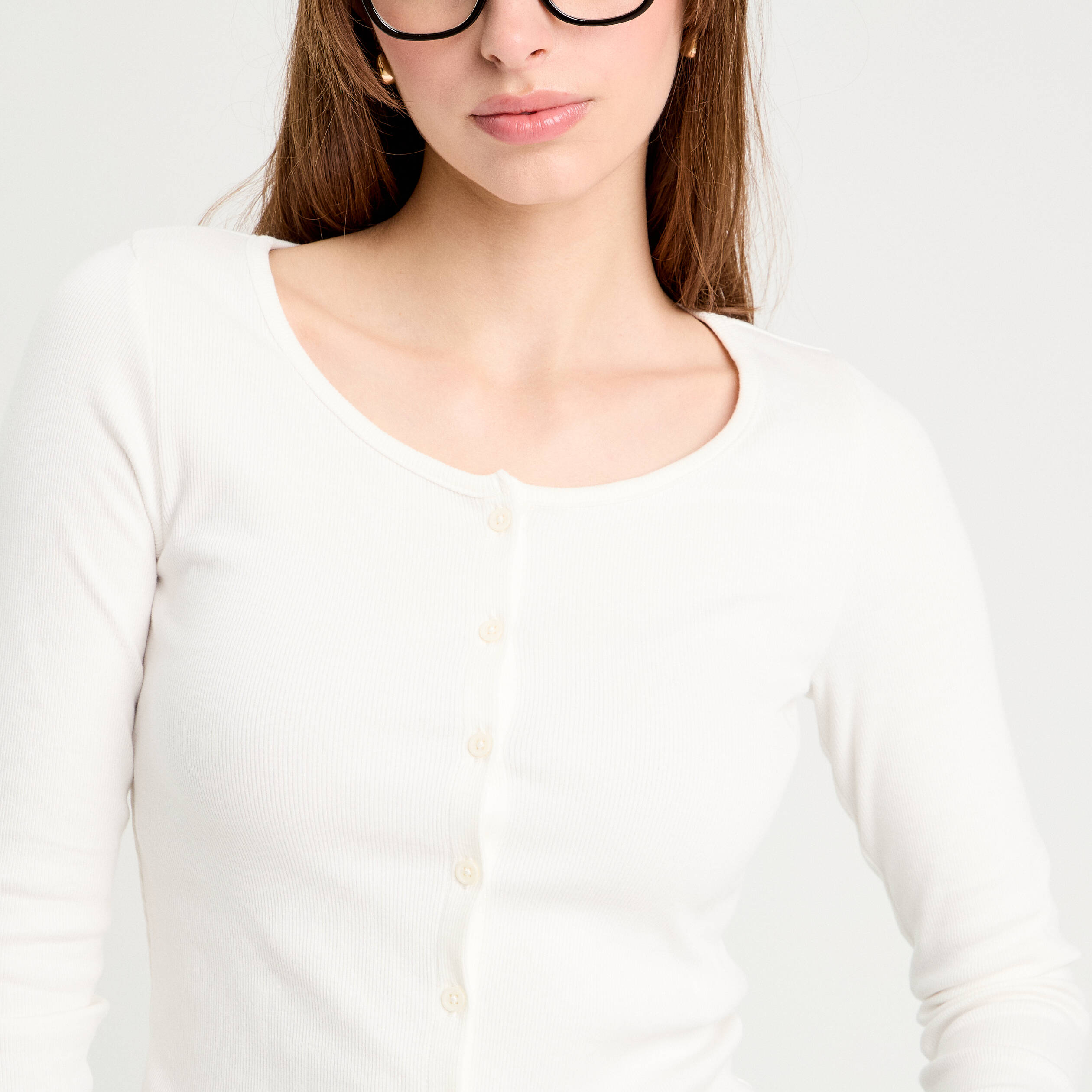 Gilet manches longues c&ocirc;tel&eacute; ecru femme