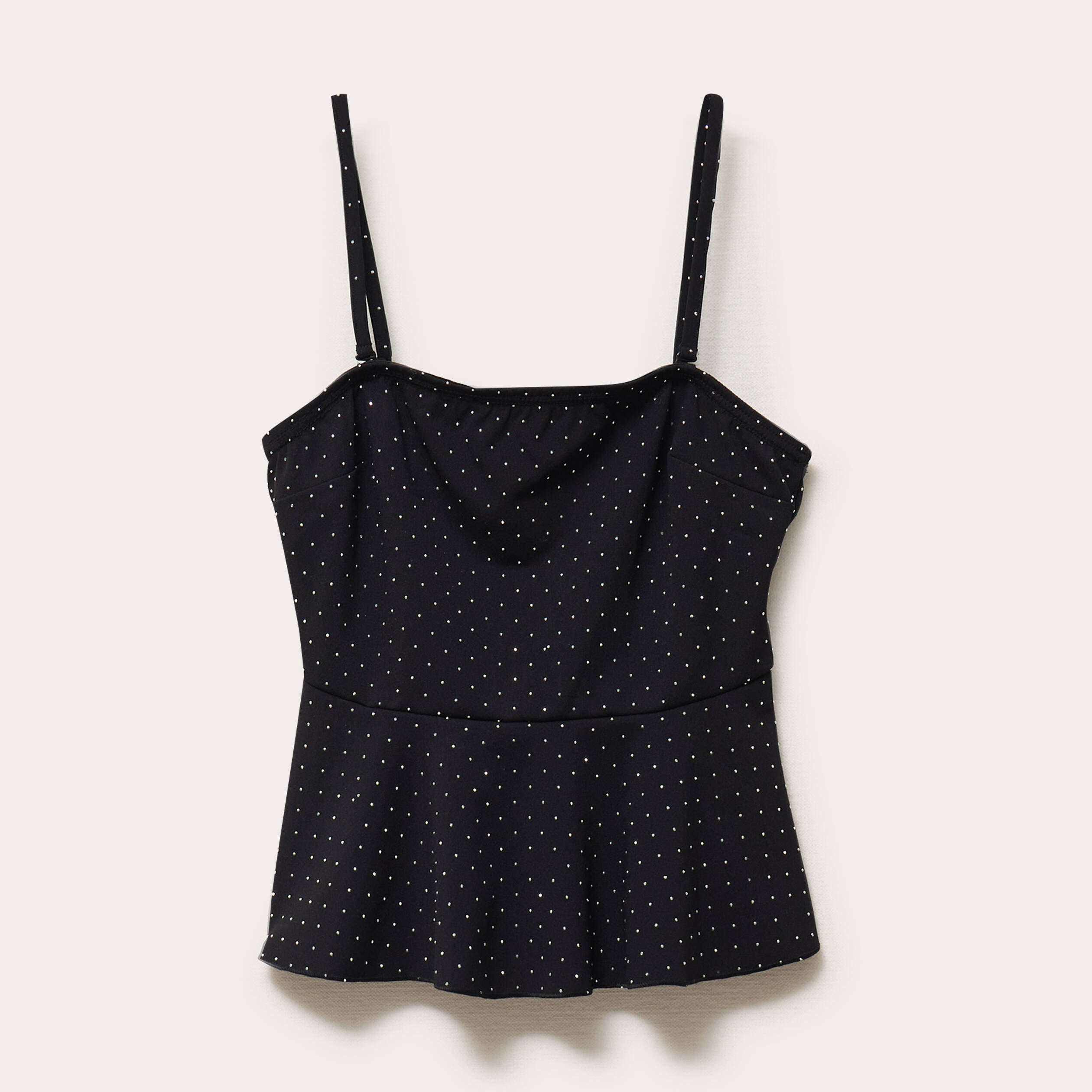 Top studs bretelles amovibles noir femme