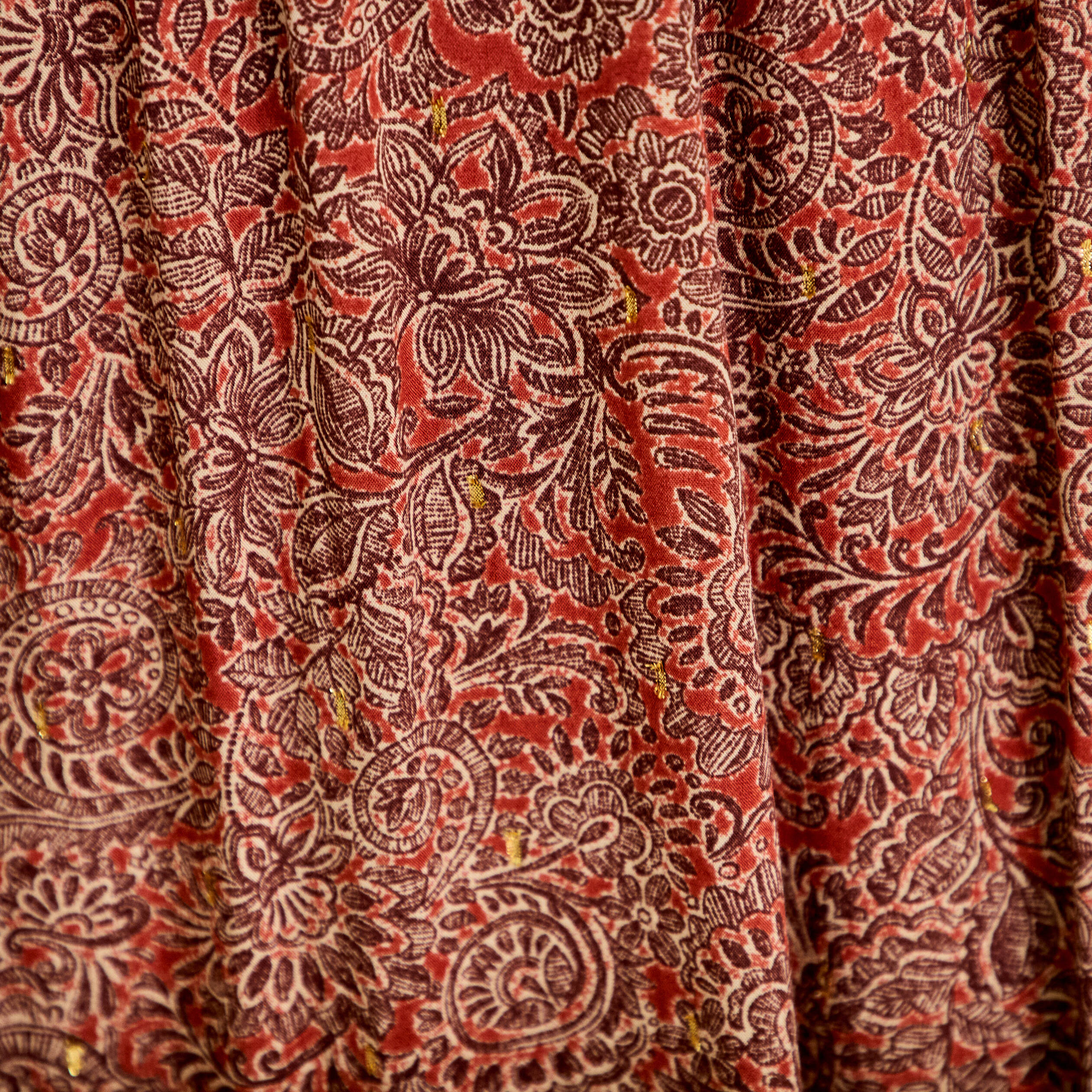 Jupe longue fluide rouge fonc&eacute; femme